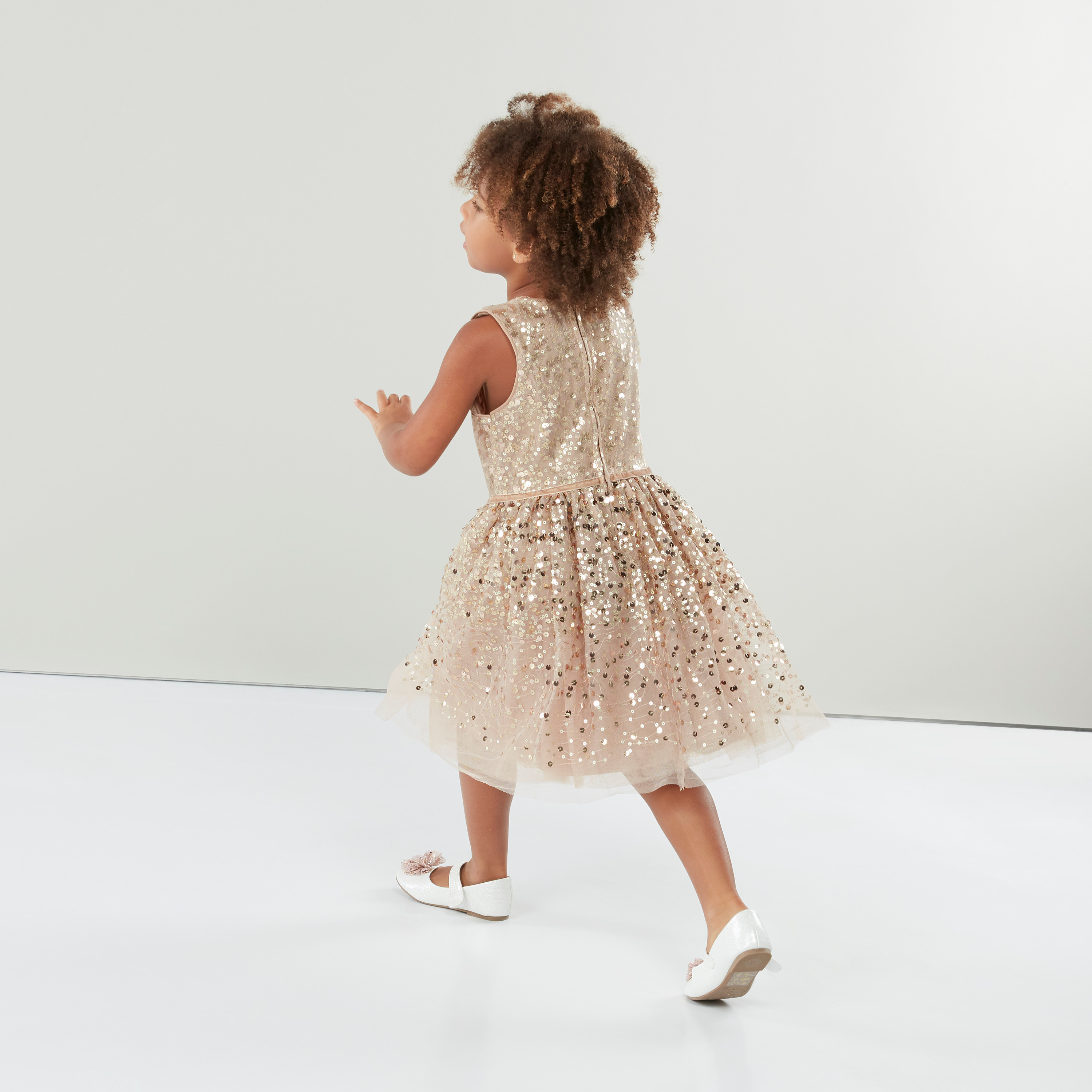 Juniors Embellished Sleeveless Dress with Round Neck-girls-clothing-dressesandjumpsuits-image-2