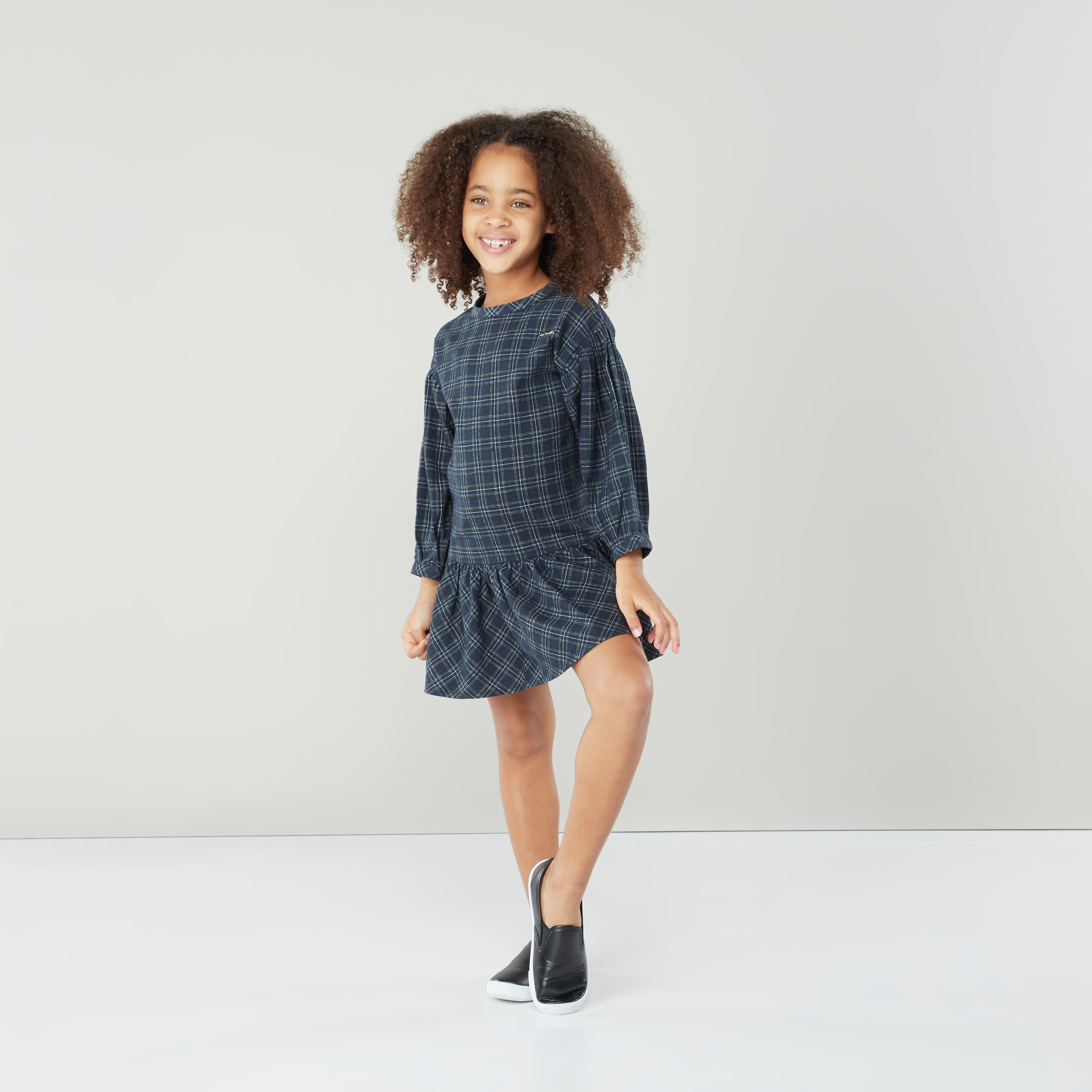 Buy Baby Girls Lee Cooper Chequered Dress with Long Sleeves Online Centrepoint Bahrain