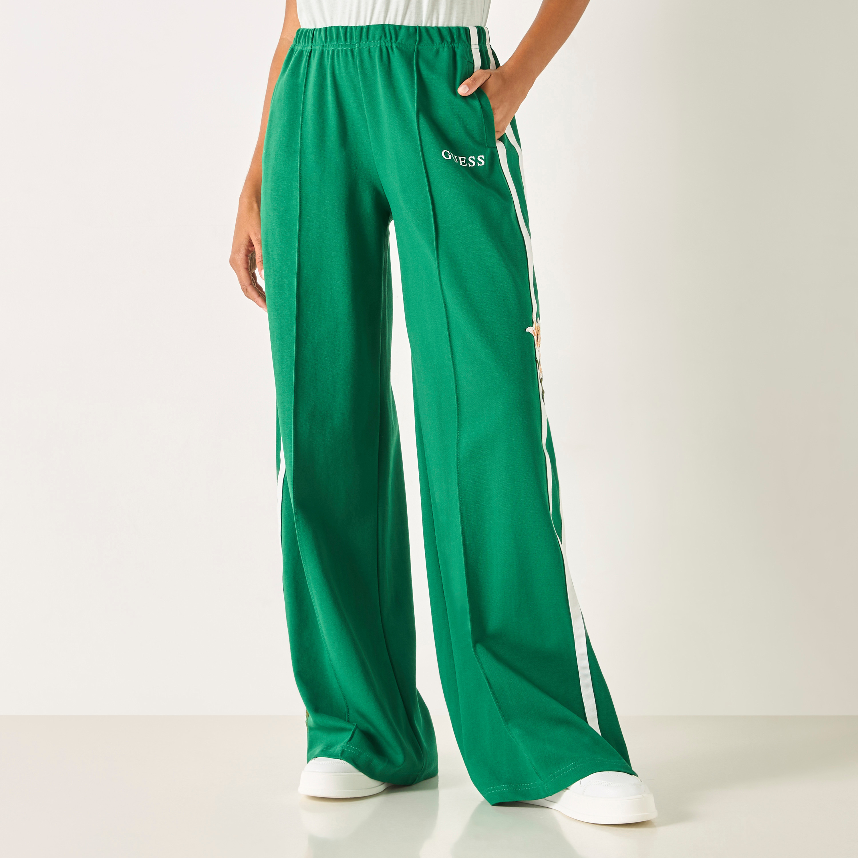 بنطلون رياضي مطرز بالزهور مع حزام خصر مطاطي من جيس-women-clothing-bottoms-joggers-image-5