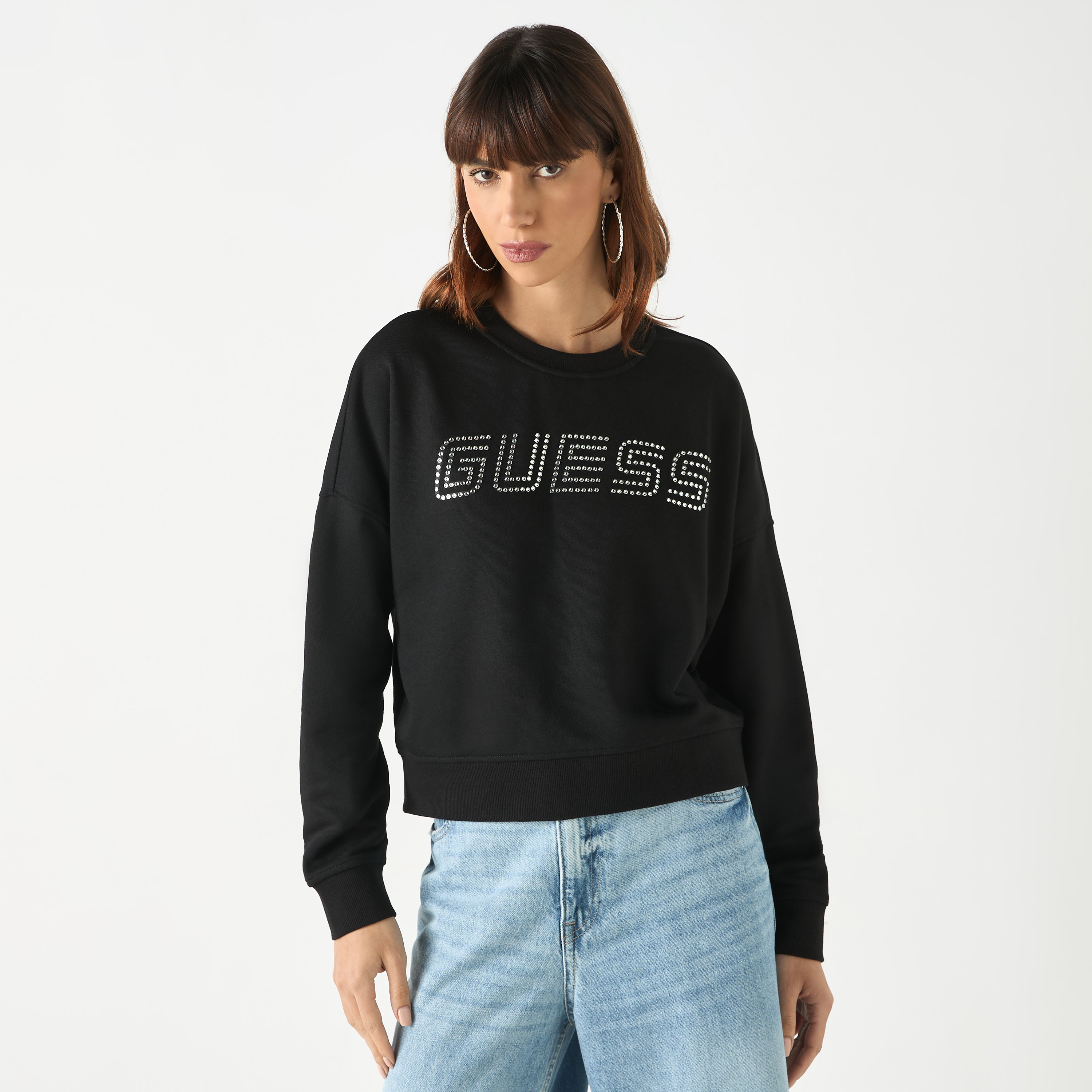 سويت شيرت بأكمام طويلة مزيّن بشعار من جيس-women-winterwear-hoodiesandsweatshirts-sweatshirts-image-5