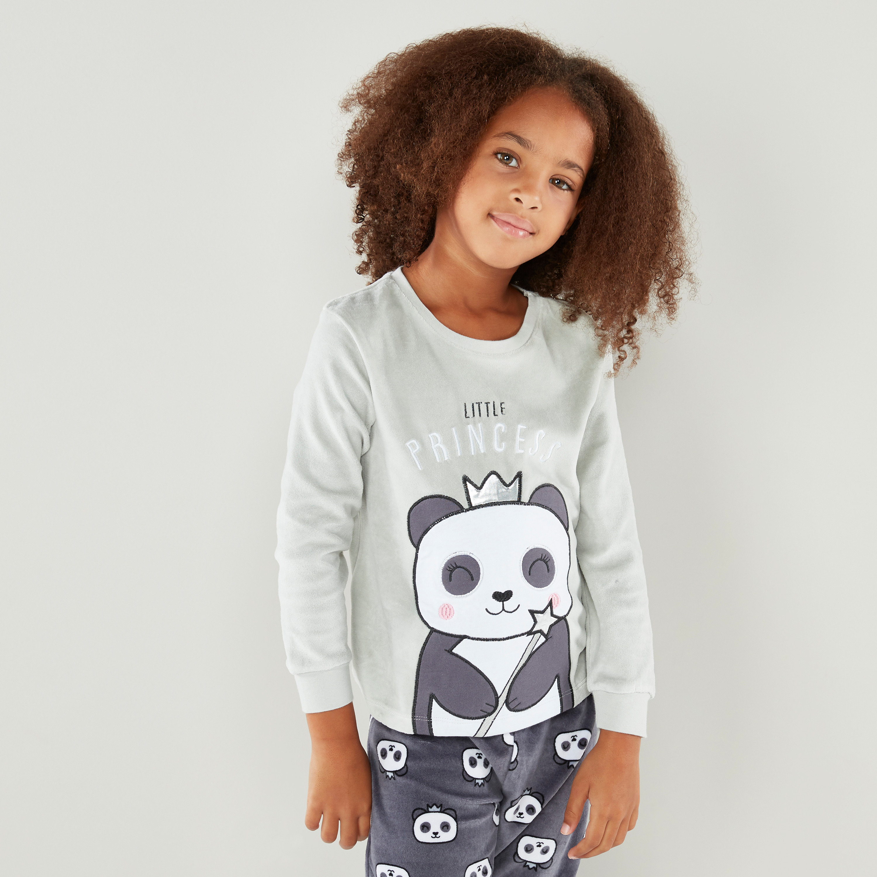 طقم بيجاما قطن برقبة مستديرة وأكمام طويلة وطبعات من جونيورز-girls-clothing-nightwear-image-1