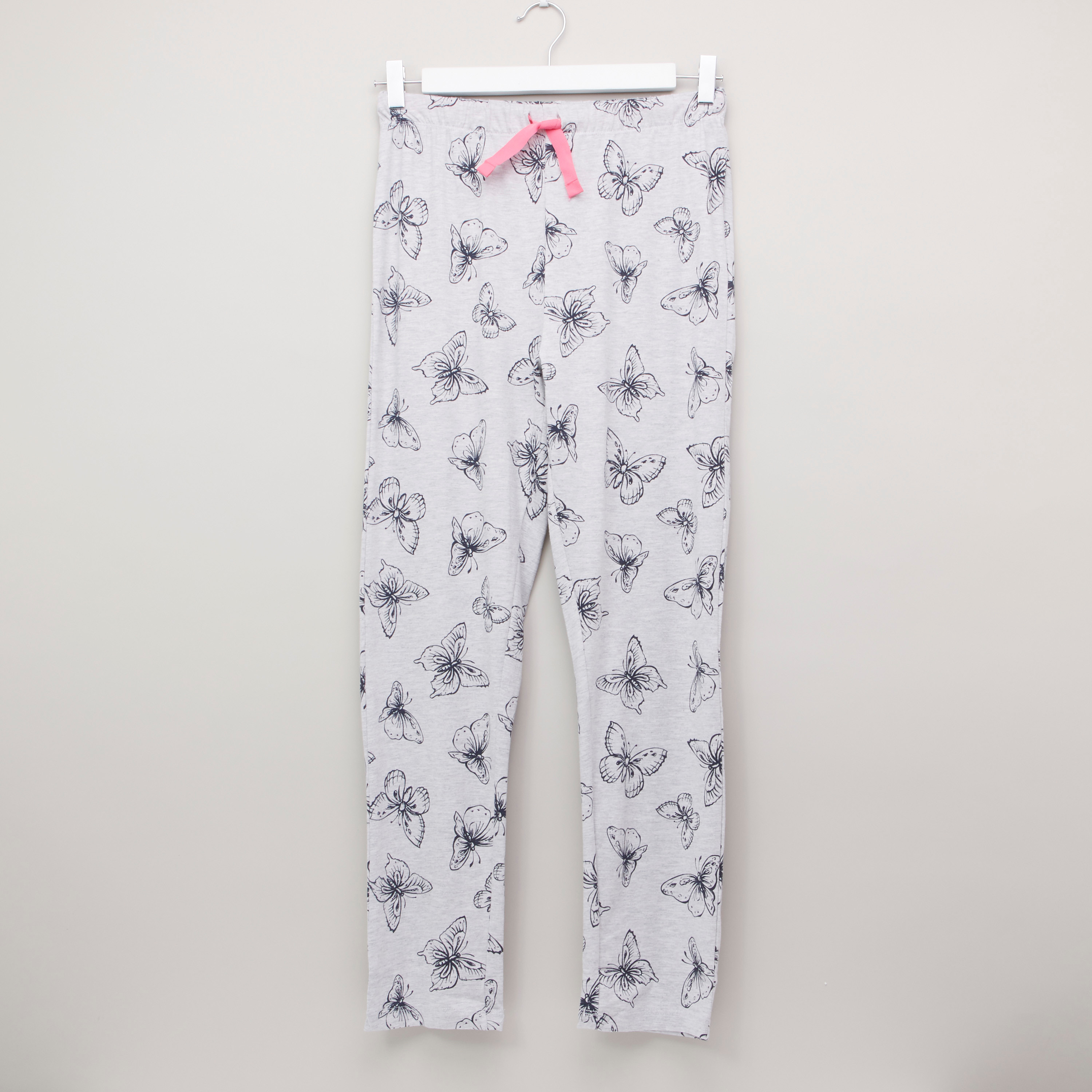 Juniors Lace Detail T-shirt with Full Length Printed Pyjama Set-bsclothing-babygirls-nightwear-pyjamasets-image-5