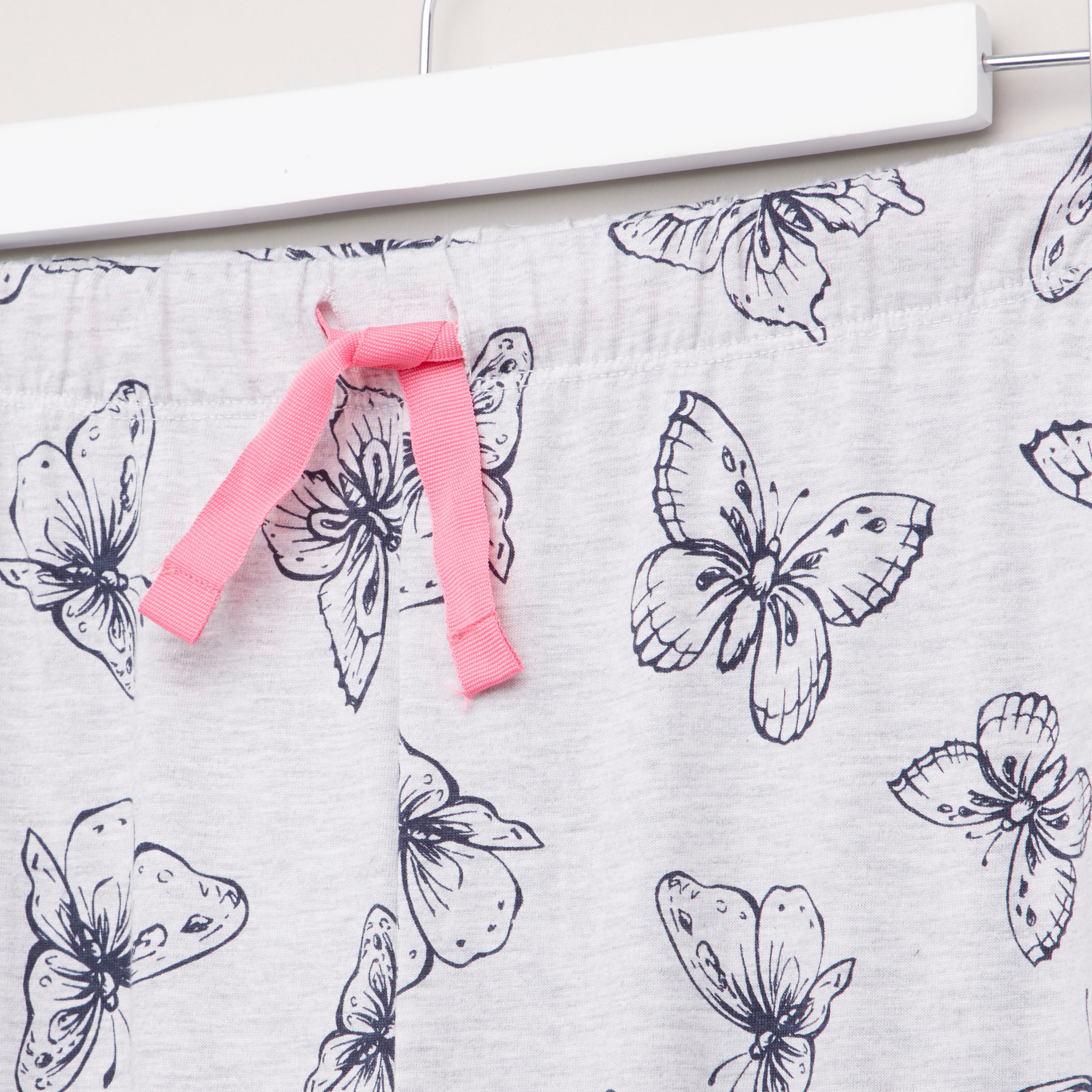 Juniors Lace Detail T-shirt with Full Length Printed Pyjama Set-bsclothing-babygirls-nightwear-pyjamasets-image-6