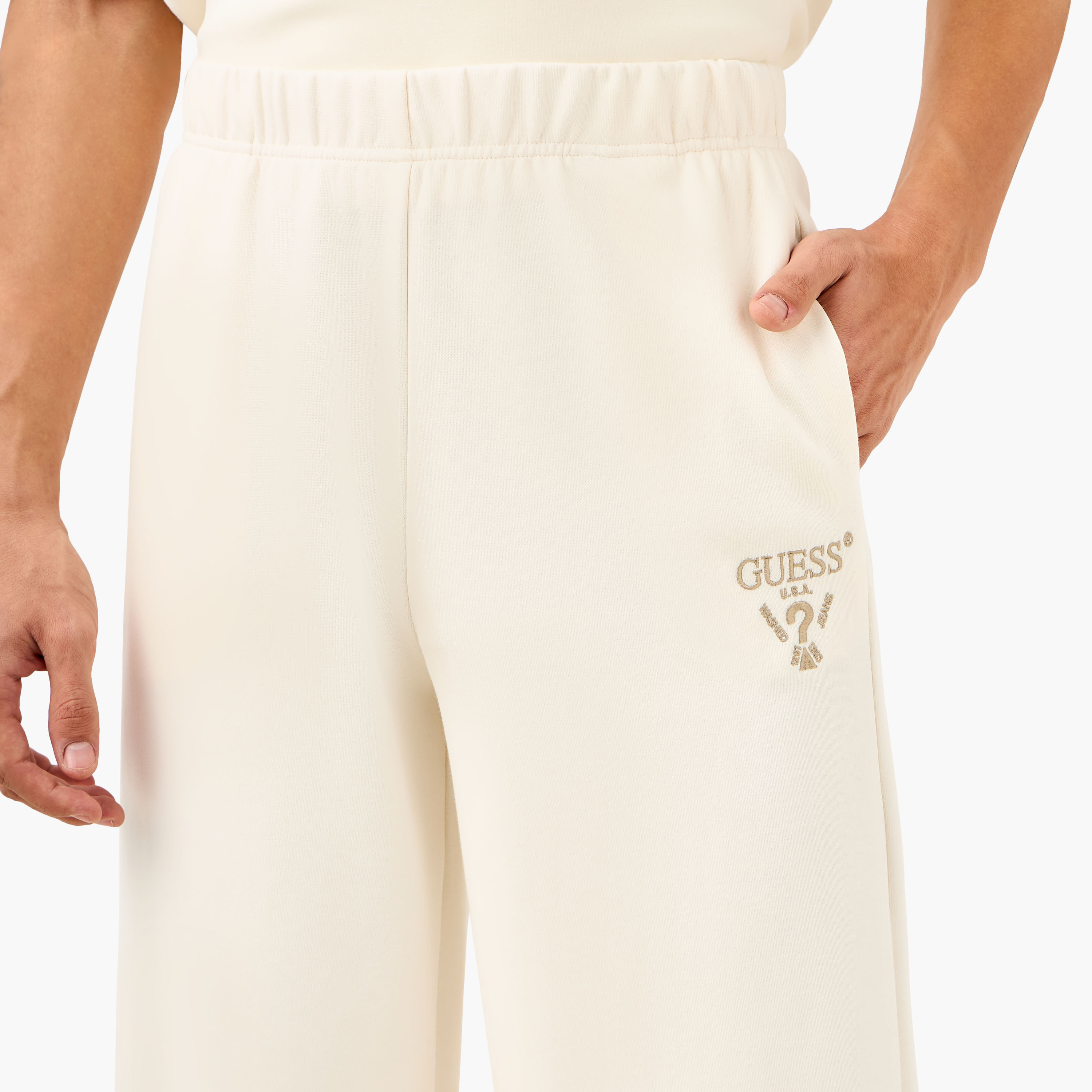 Guess Roberta Fleece Track Pants with Elasticated Waistband-men-clothing-bottoms-joggers-image-4