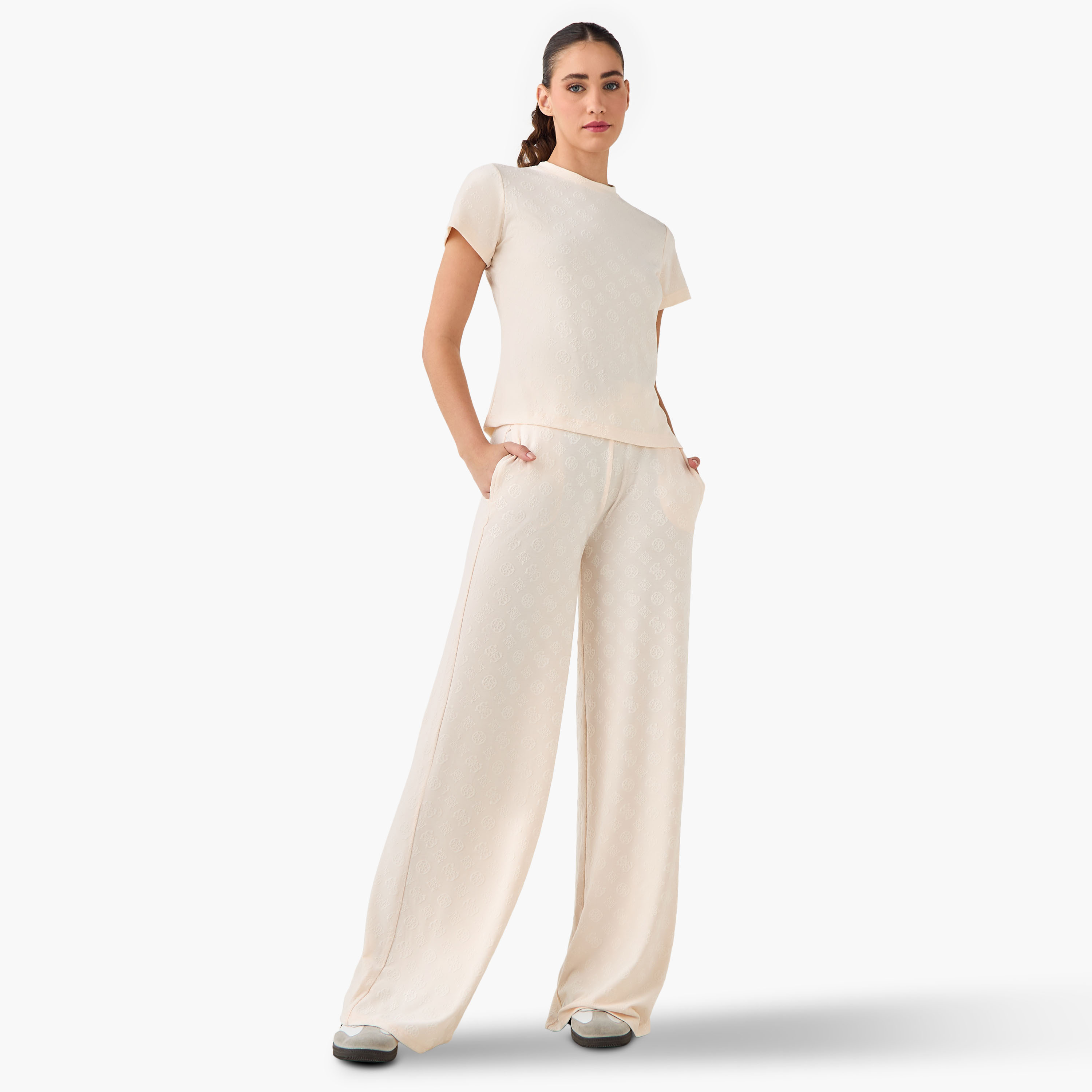Guess Monica Textured Pants with Pockets-women-clothing-bottoms-trousers-image-2