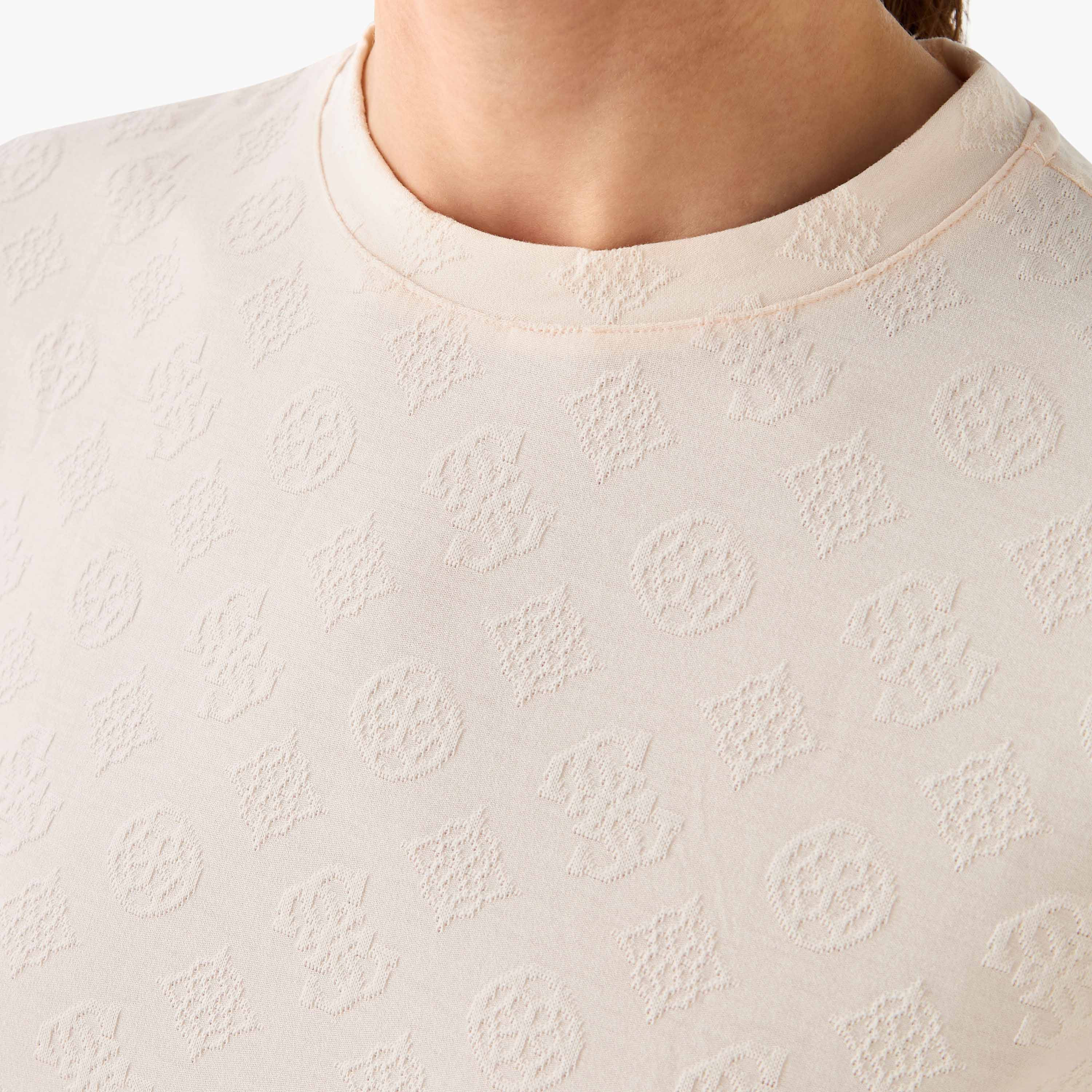 Guess Monica Textured T-shirt with Short Sleeves-women-clothing-tshirts-image-5