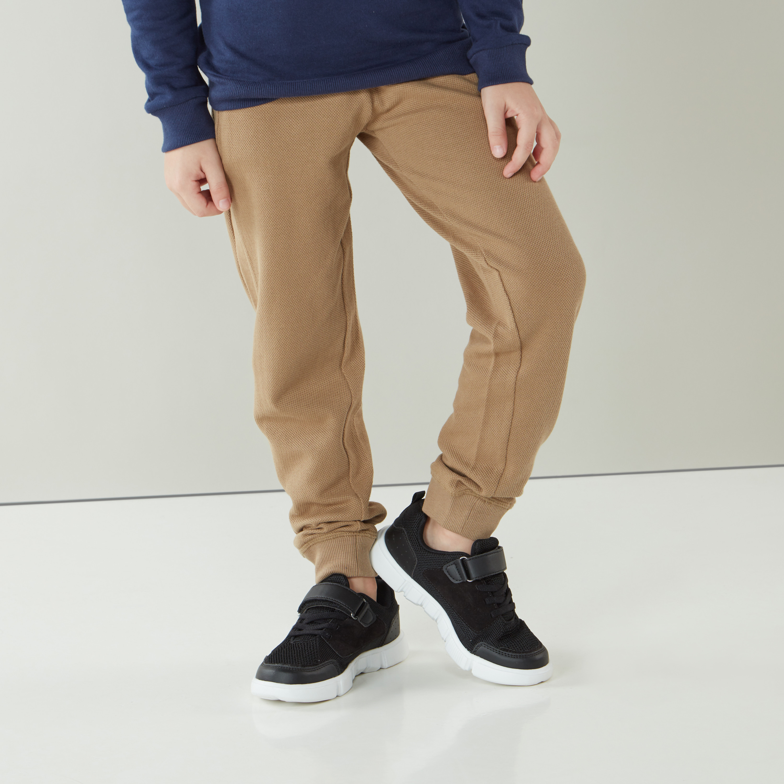 Eligo Full Length Textured Jog Pants with Side Tape Detail-boys-clothing-bottoms-joggersandtrackpants-image-4