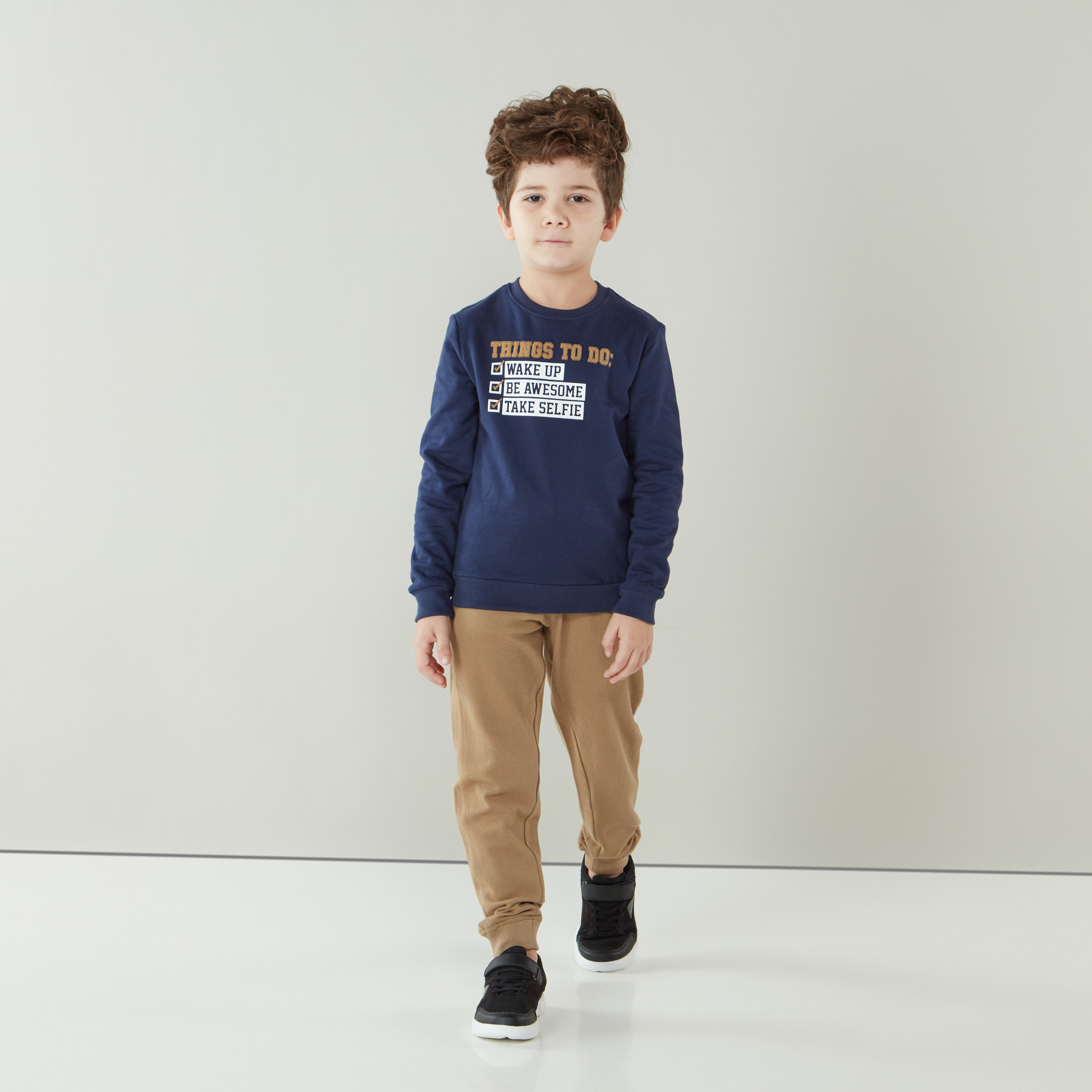 Eligo Full Length Textured Jog Pants with Side Tape Detail-boys-clothing-bottoms-joggersandtrackpants-image-5