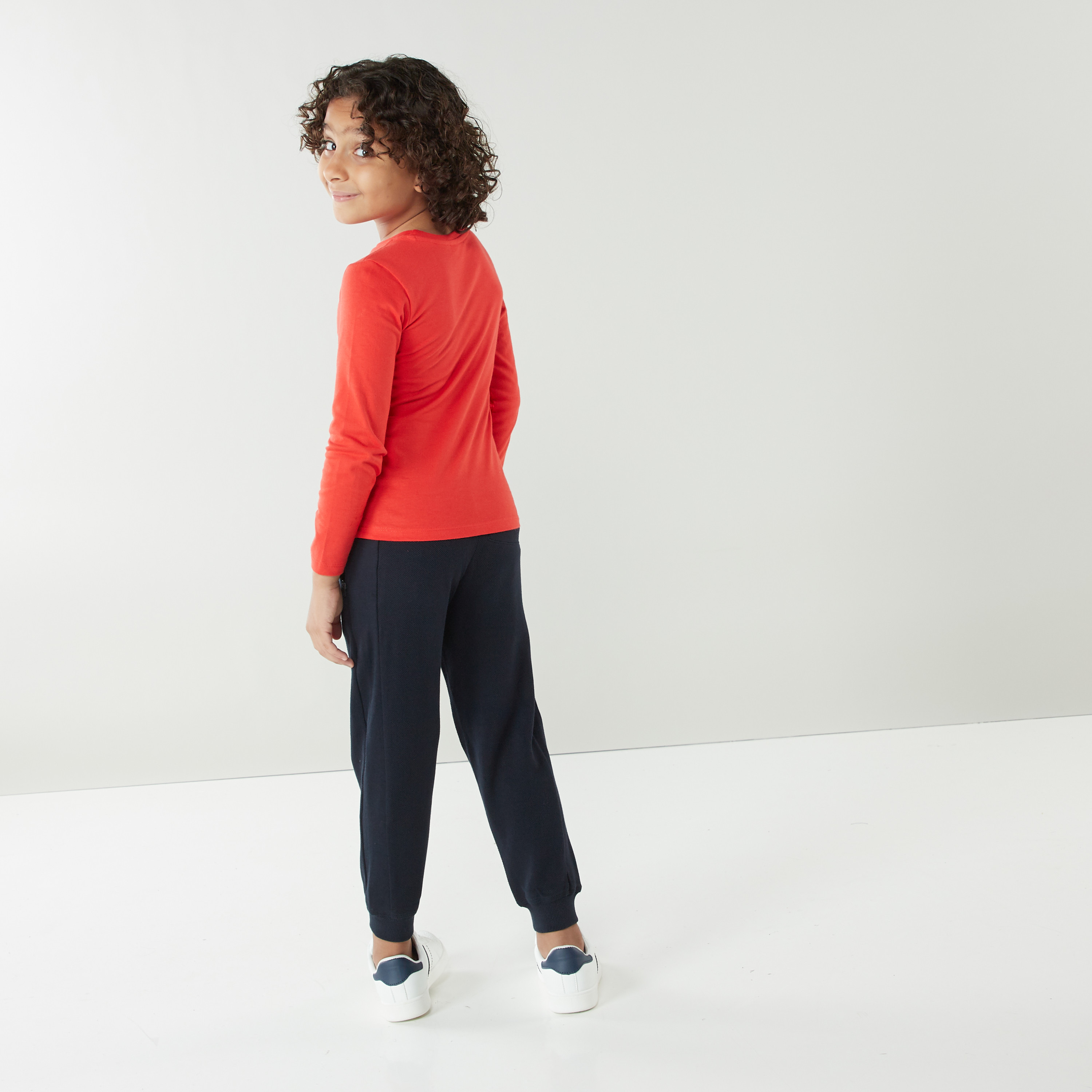 Eligo Full Length Textured Jog Pants with Side Tape Detail-boys-clothing-bottoms-joggersandtrackpants-image-3