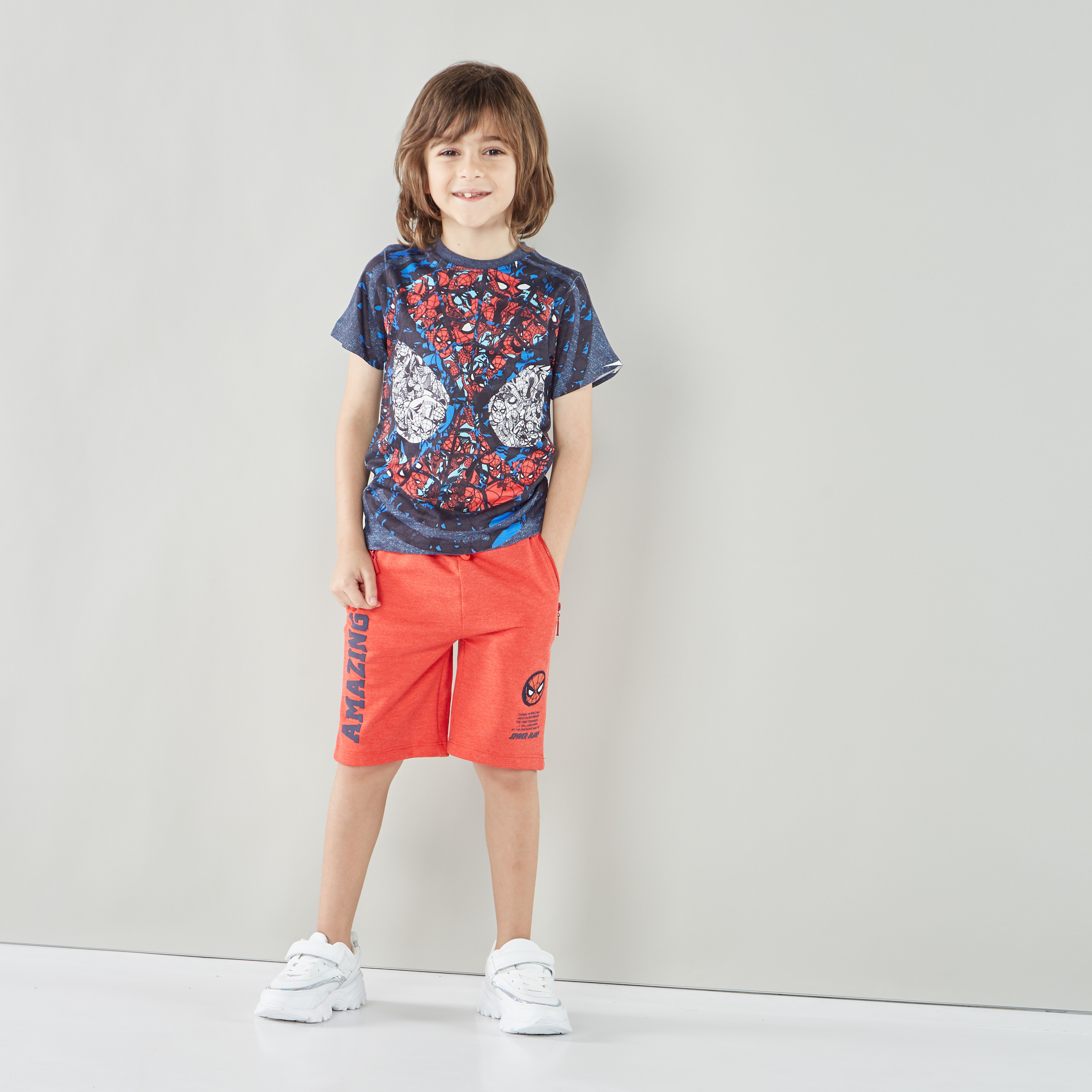 Spider-Man Printed T-shirt with Short Sleeves-boys-clothing-tshirtsandpolos-image-1