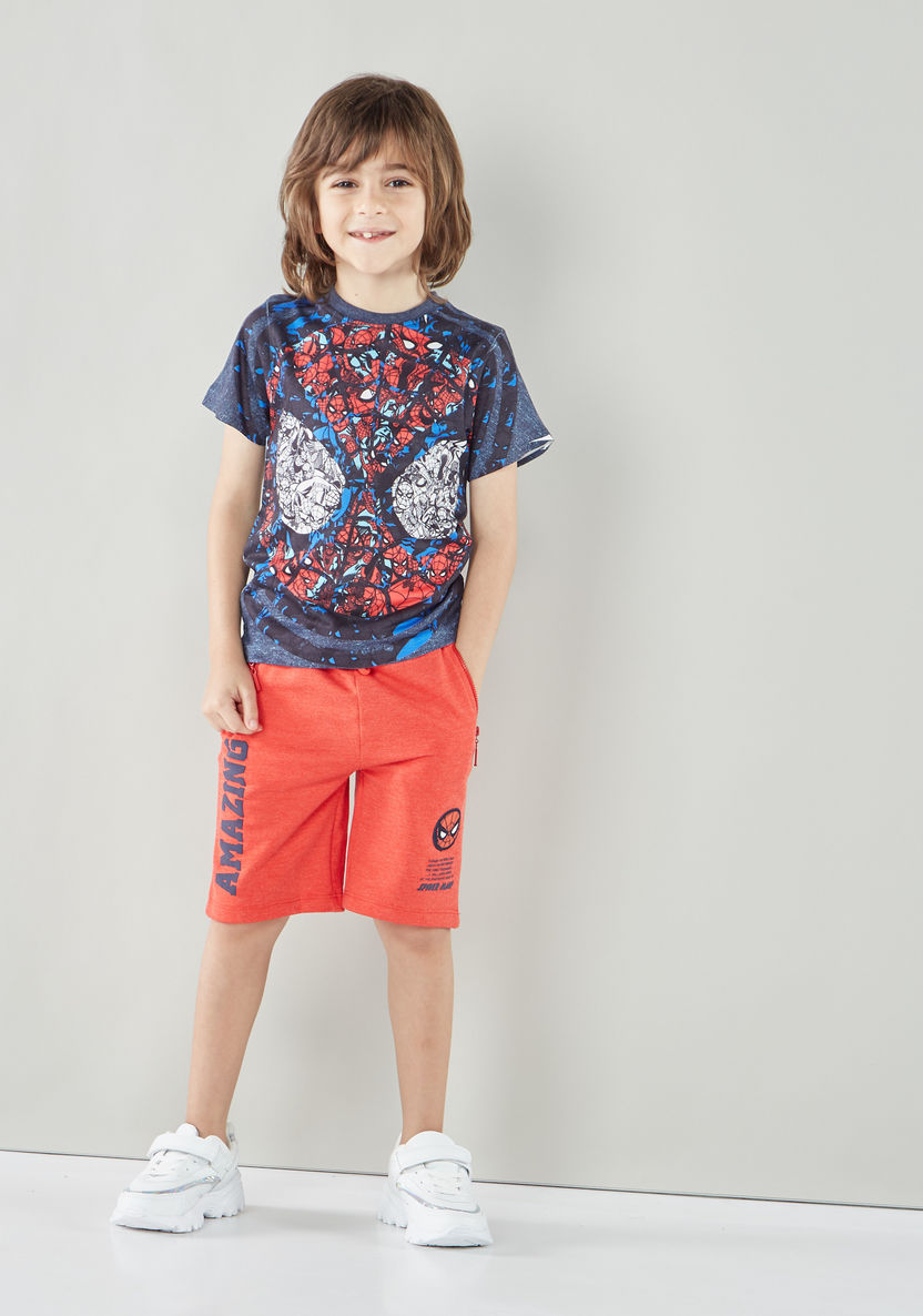 Spider-Man Printed T-shirt with Short Sleeves-T Shirts-image-0