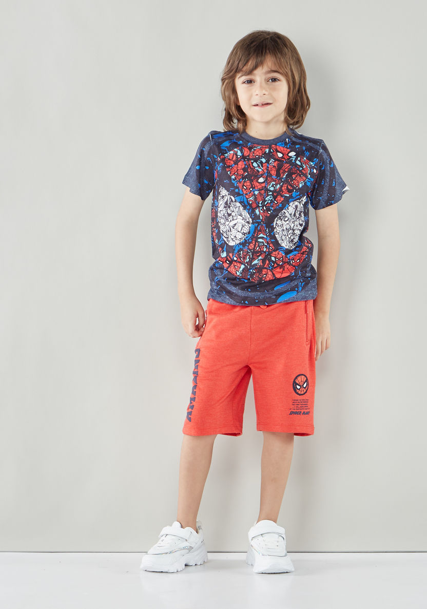 Spider-Man Printed T-shirt with Short Sleeves-T Shirts-image-2