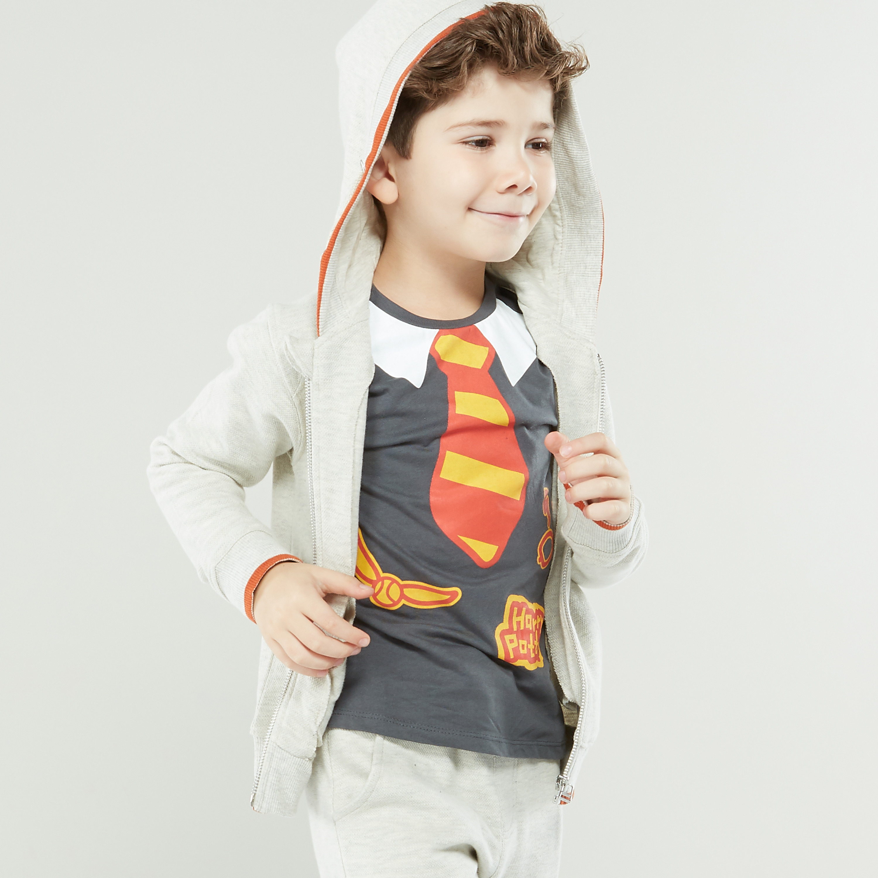 جاكيت سادة بأكمام طويلة وقبعة من آيكونيك-boys-clothing-jacketsandcoats-image-1