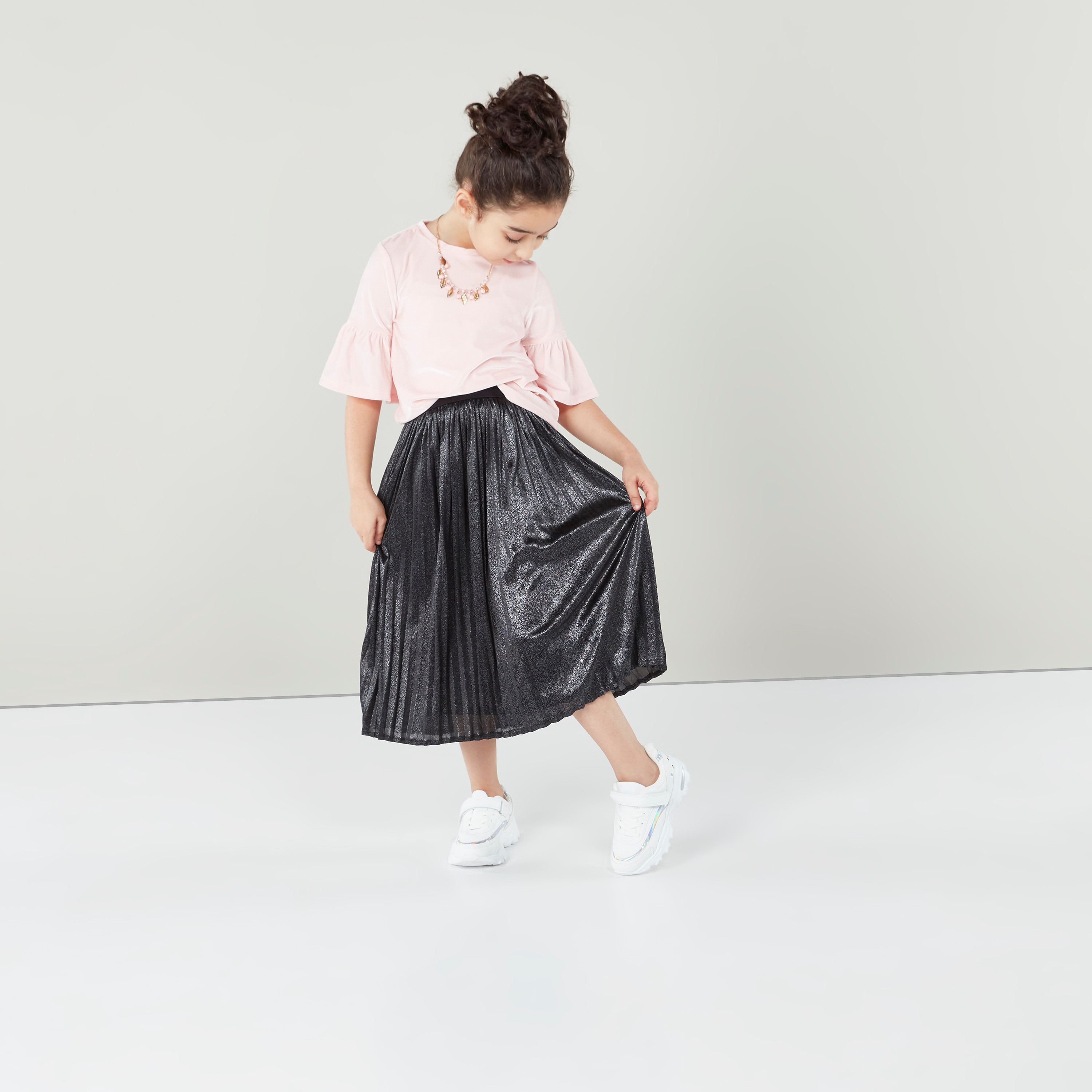 Baby grey clearance pleated skirt