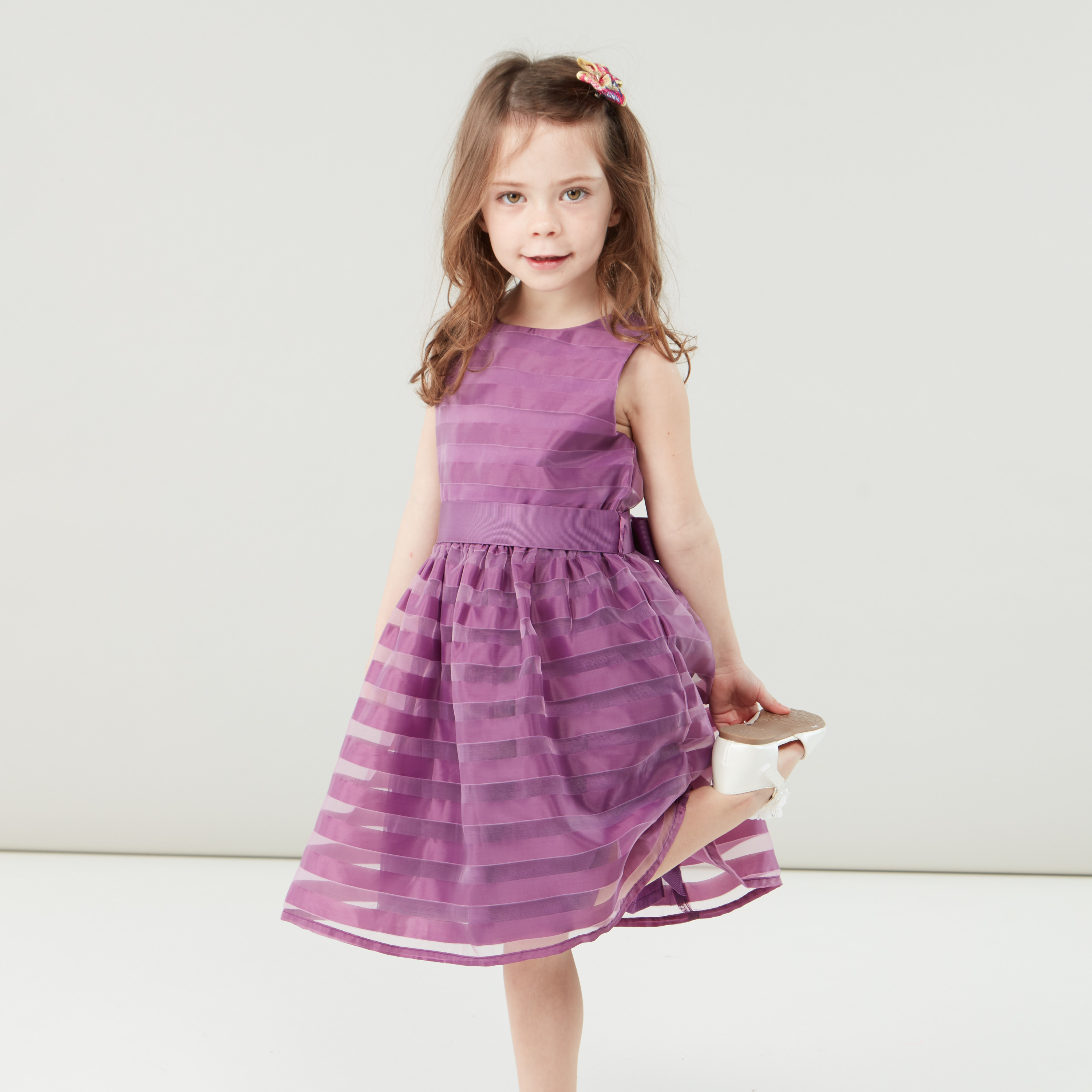 Juniors Striped Sleeveless Dress with Round Neck-girls-clothing-dressesandjumpsuits-image-3