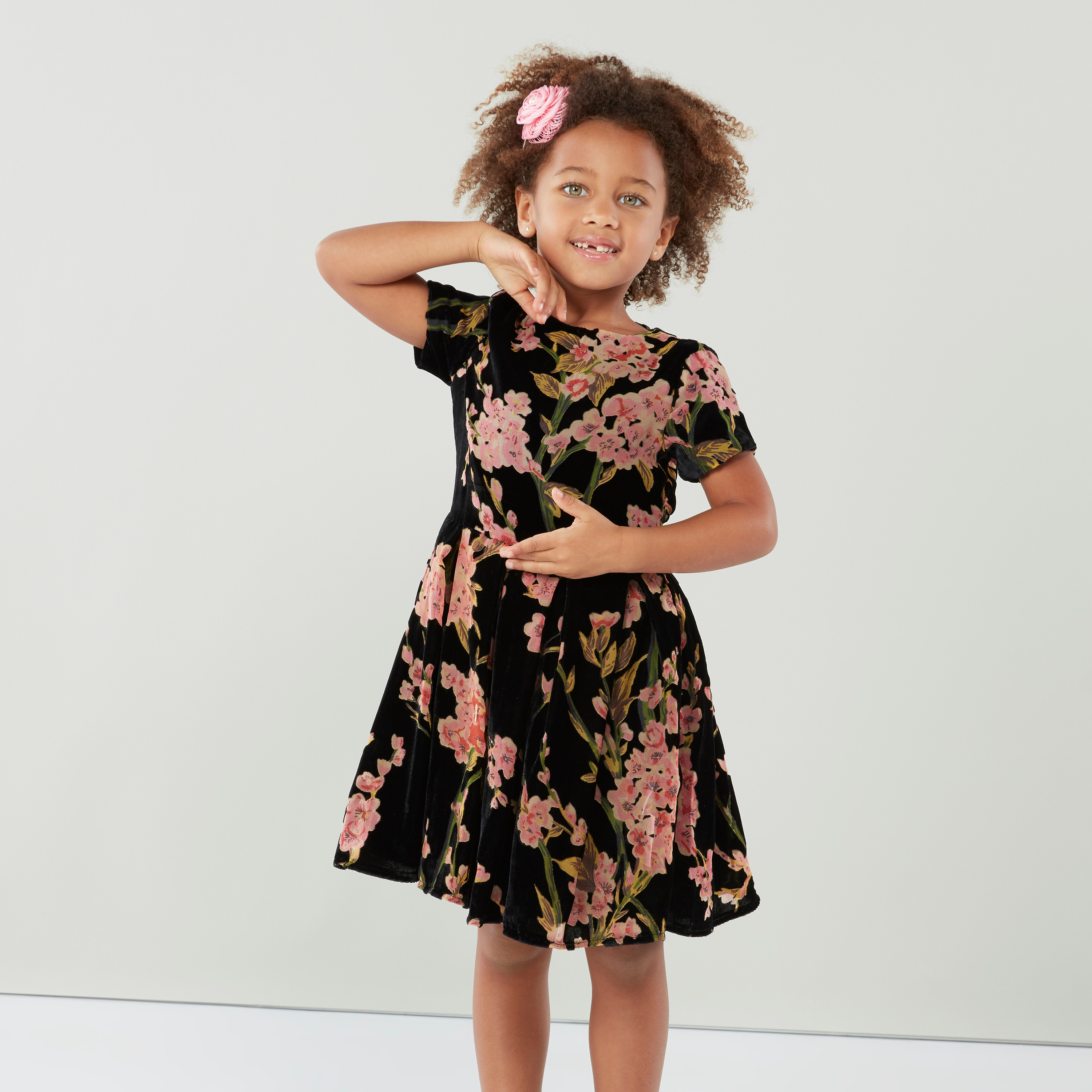 فستان بأكمام قصيرة مع طبعات أزهار من جونيورز-girls-clothing-dressesandjumpsuits-image-3