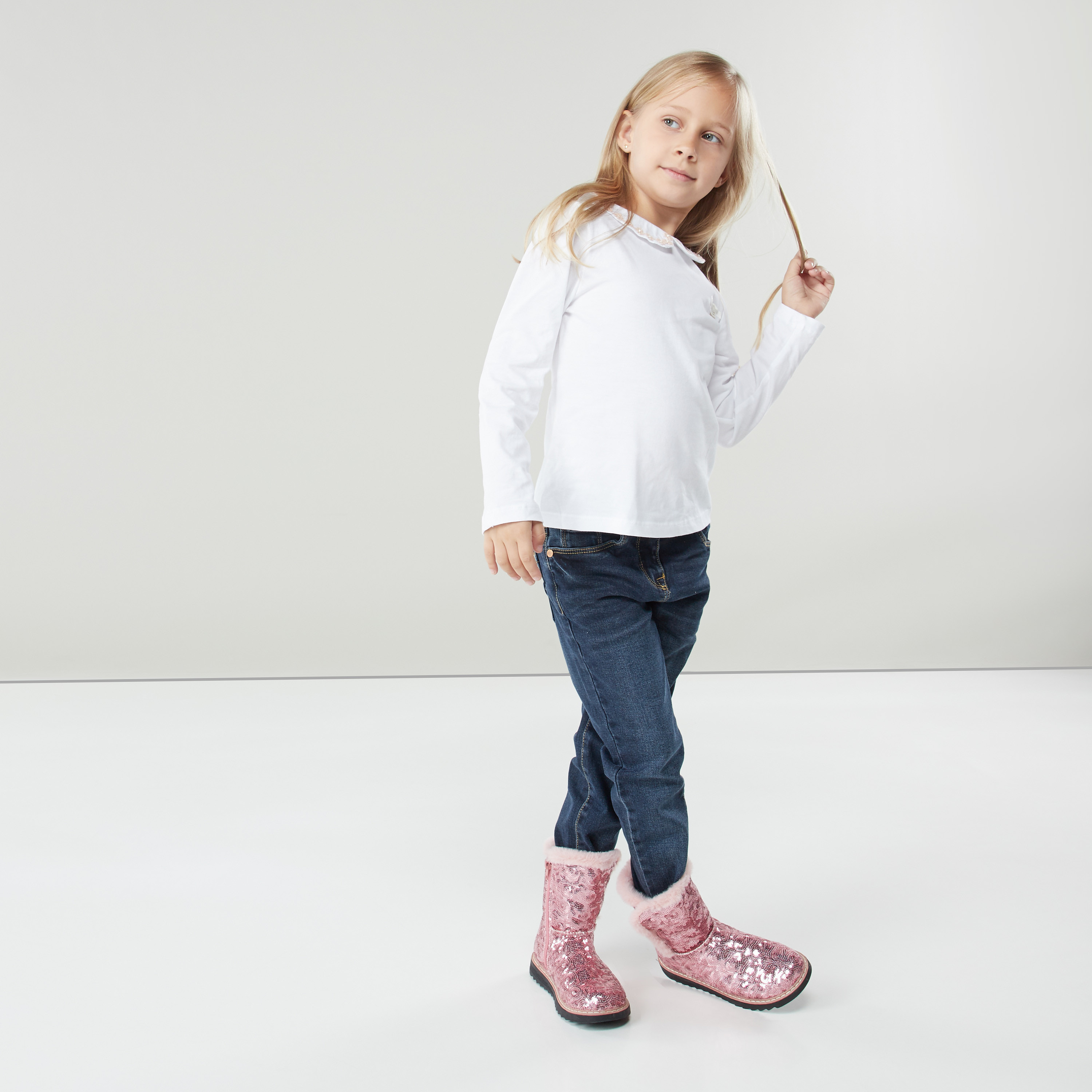 Eligo Full Bloom Collared T-shirt with Long Sleeves-girls-clothing-tshirts-image-1