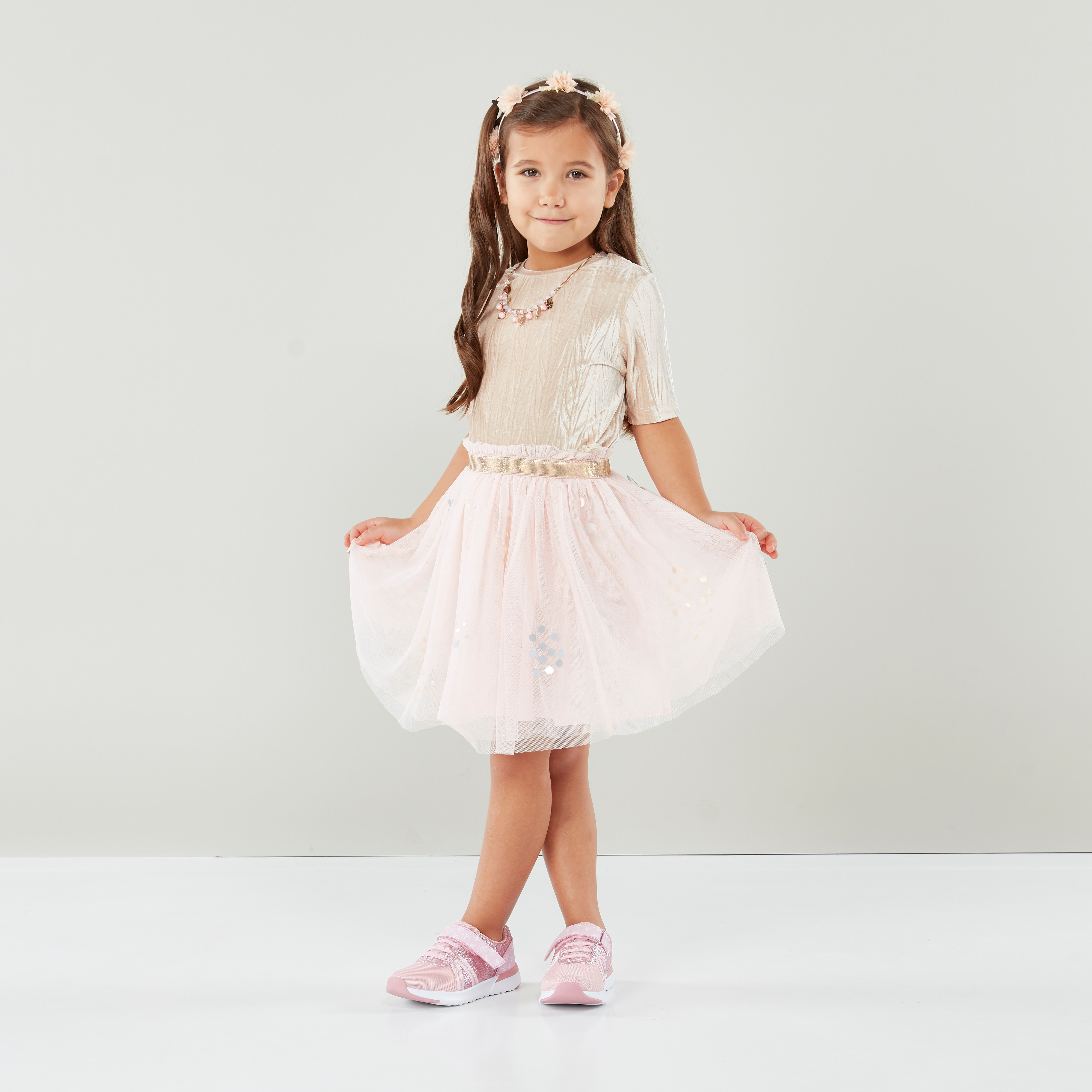 Eligo Blush Garden Textured Top and Skirt Set-girls-clothing-setsandcoords-image-1
