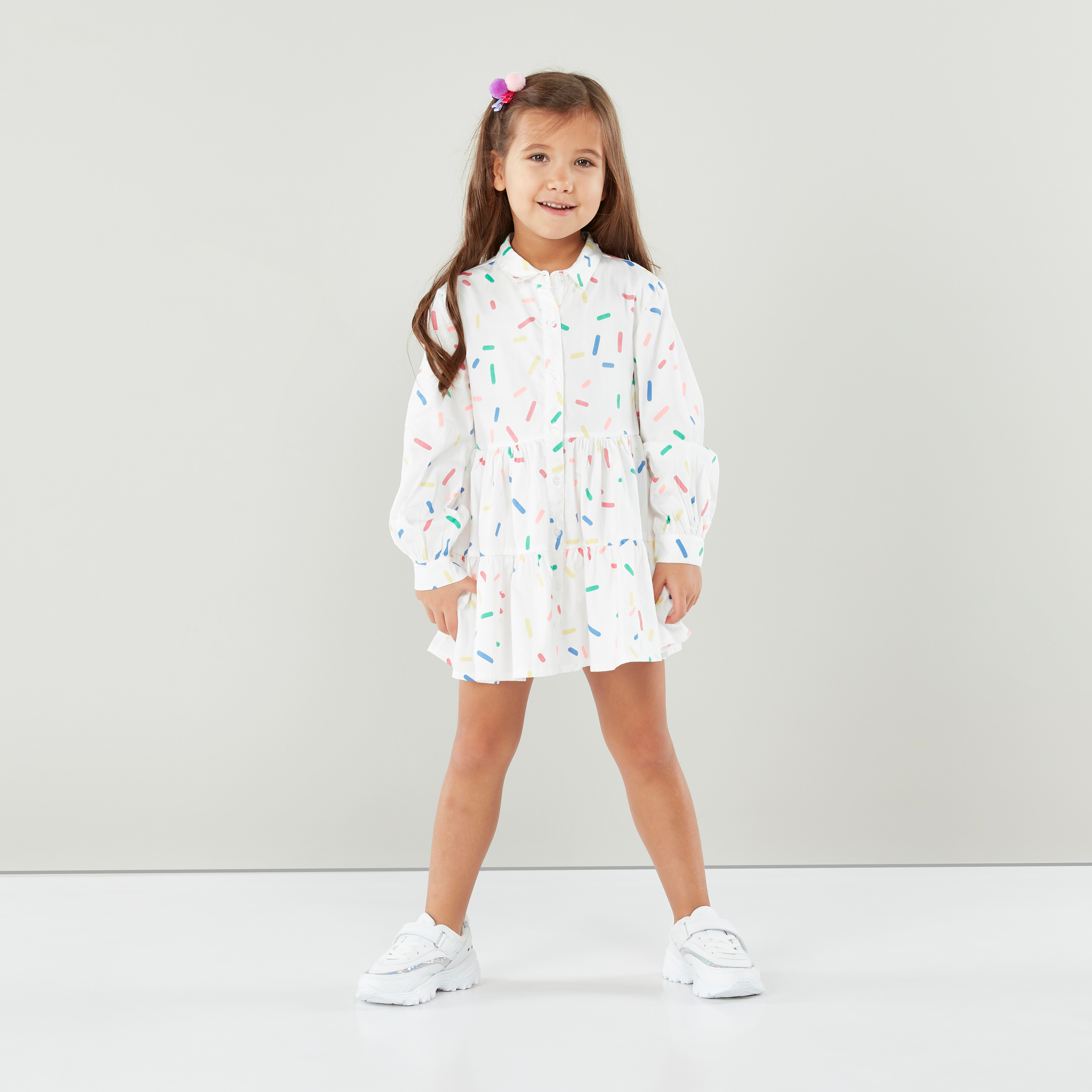 فستان قميص بأكمام طويلة  وطبعات من بوسيني-girls-clothing-blousesandshirts-image-1