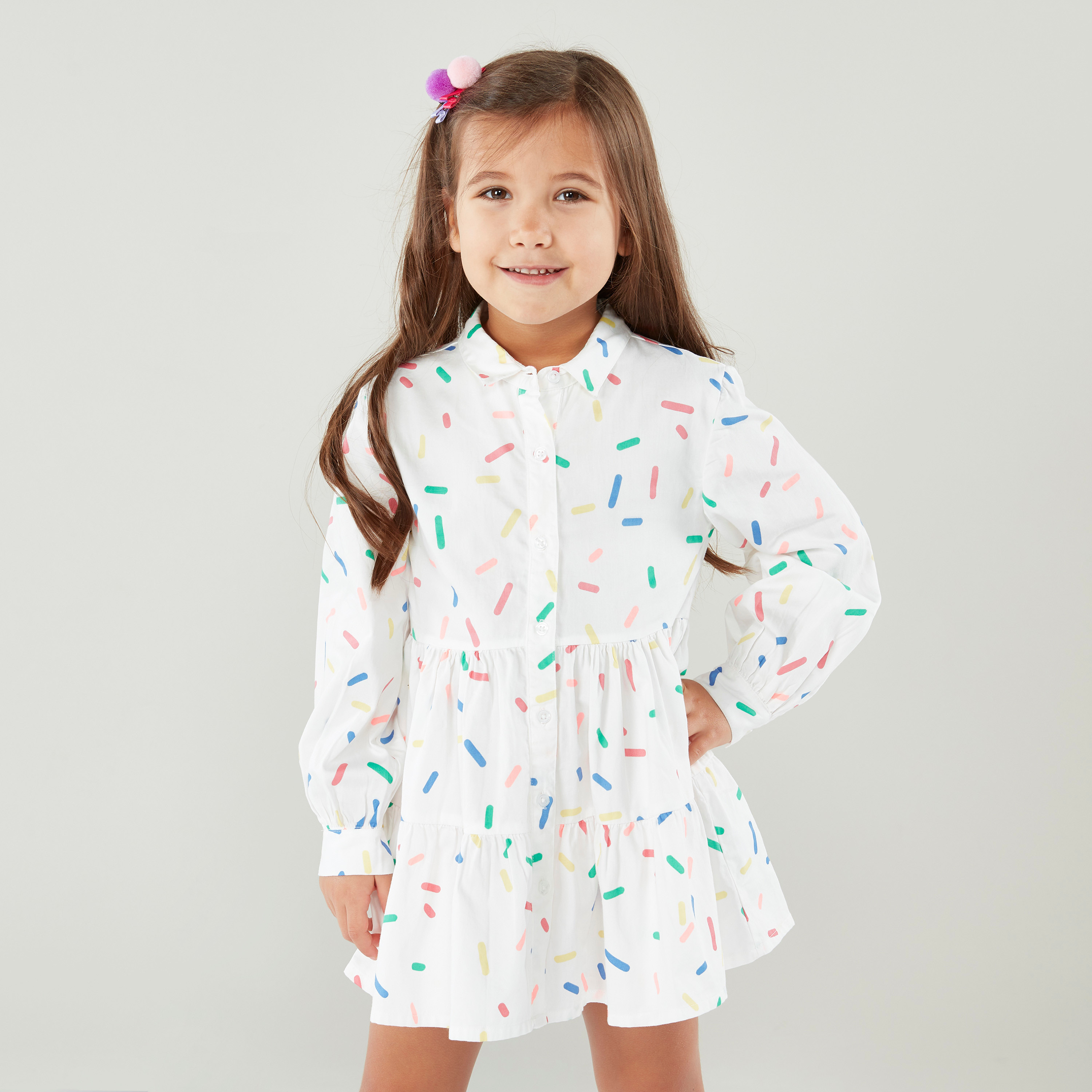 فستان قميص بأكمام طويلة  وطبعات من بوسيني-girls-clothing-blousesandshirts-image-2