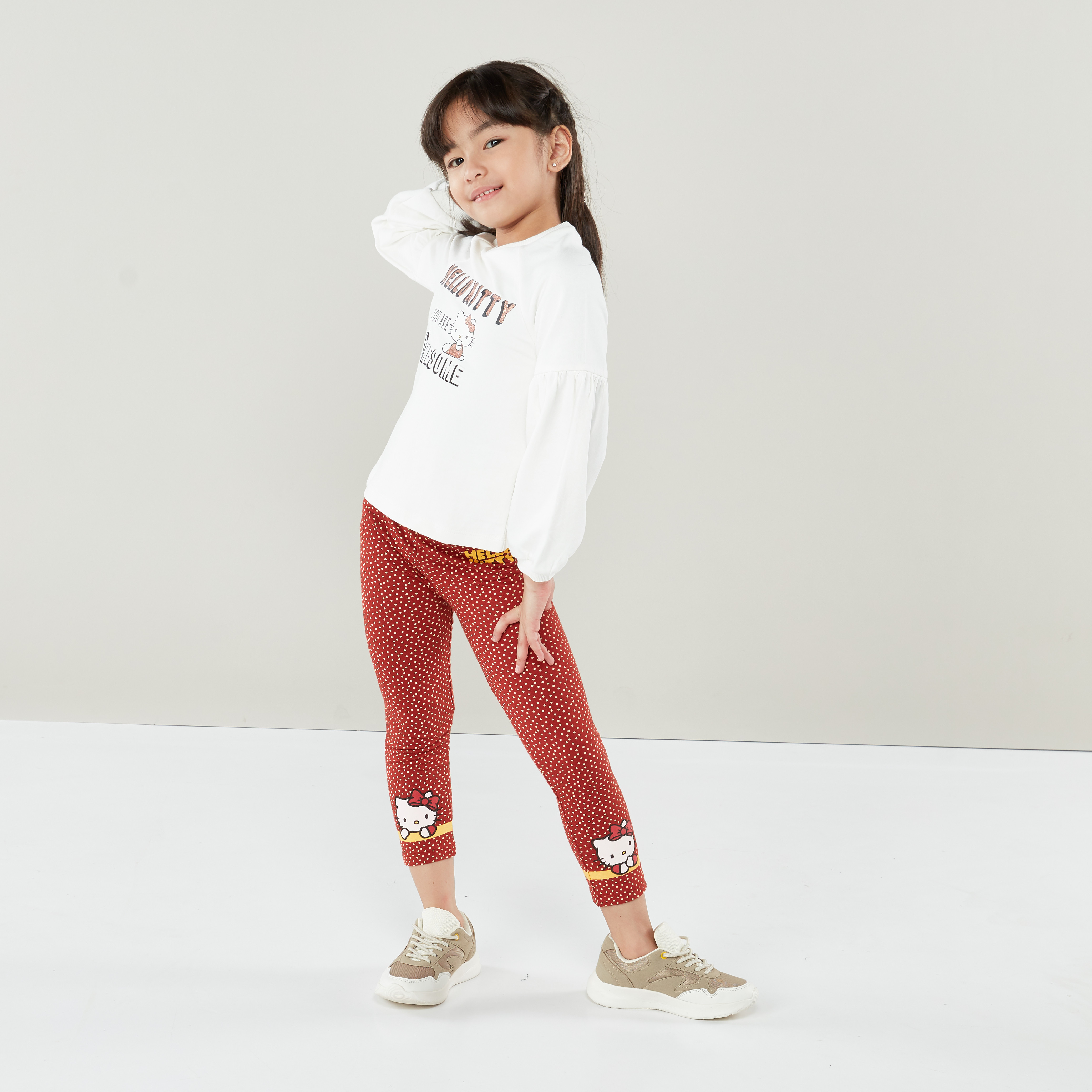 بلوزة بأكمام طويلة وطبعات هالو كيتي من سانريو-girls-clothing-jumpersandcardigans-image-2