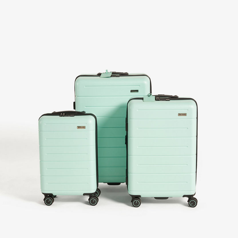WAVE Textured Hardcase Luggage Trolley Bag with Retractable Handle-Luggage-image-1