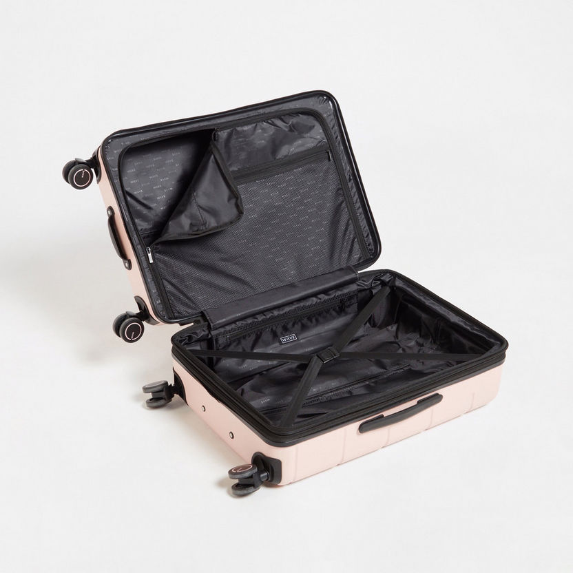 WAVE Textured Hardcase Luggage Trolley Bag with Retractable Handle-Luggage-image-4