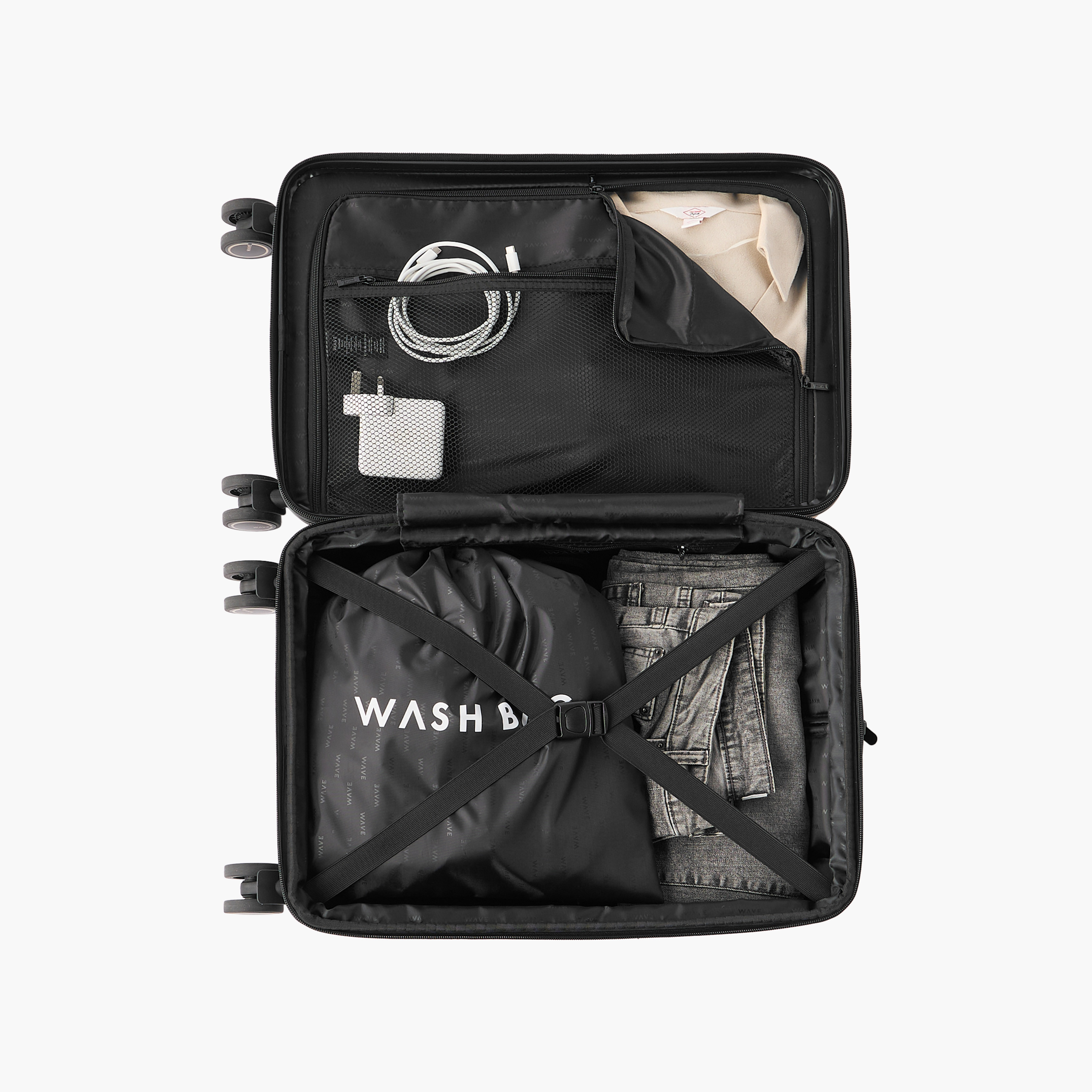 WAVE Textured Hardcase Luggage Trolley with Retractable Handle - 24 inches Check-in Bag-travel-luggagesandbags-luggage-image-10