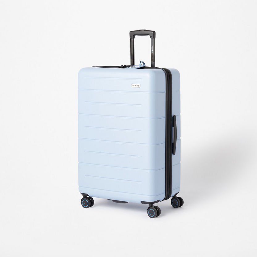 WAVE Textured Hardcase Luggage Trolley Bag with Retractable Handle and Wheels-Luggage-image-1