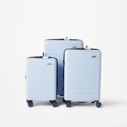 WAVE Textured Hardcase Trolley Bag with Retractable Handle and Wheels