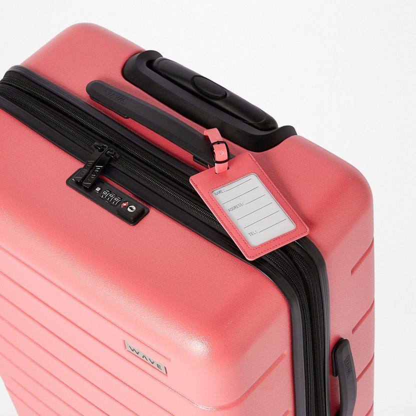 WAVE Textured Hardcase Luggage Trolley Bag with Retractable Handle and Wheels-Luggage-image-3