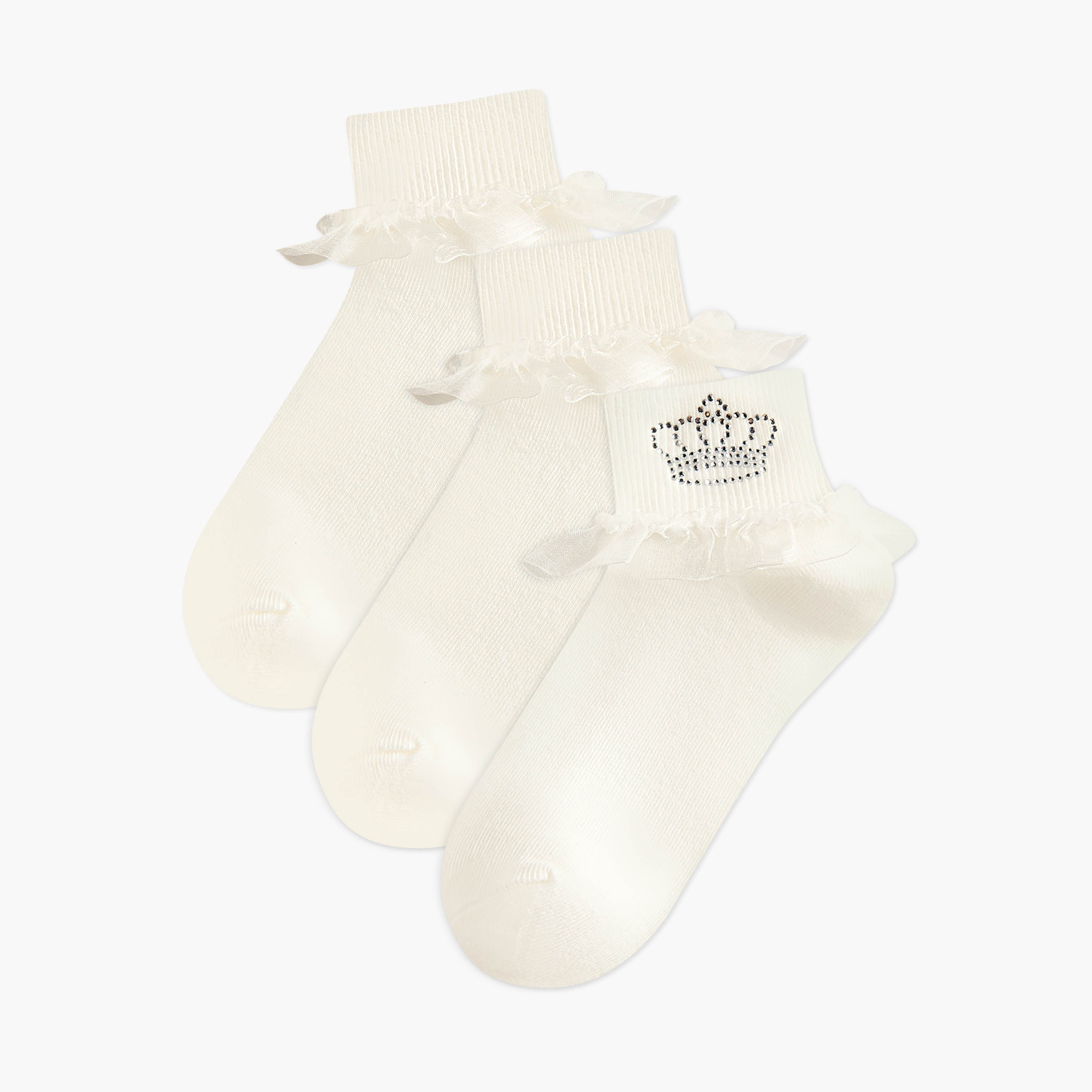 Pack of 3 Celeste Girls Socks with Frill Detail-girls-accessories-socks-image-1