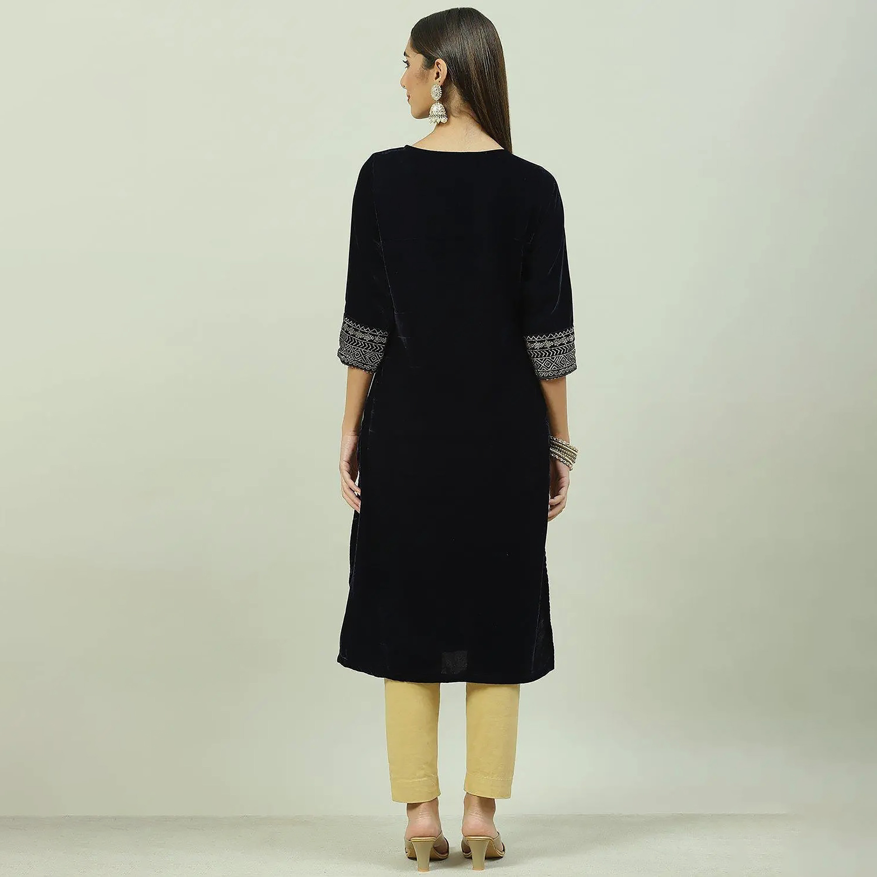Biba Printed Cotton Round Neck Straight Kurta-women-clothing-ethnicwear-dresses-image-6