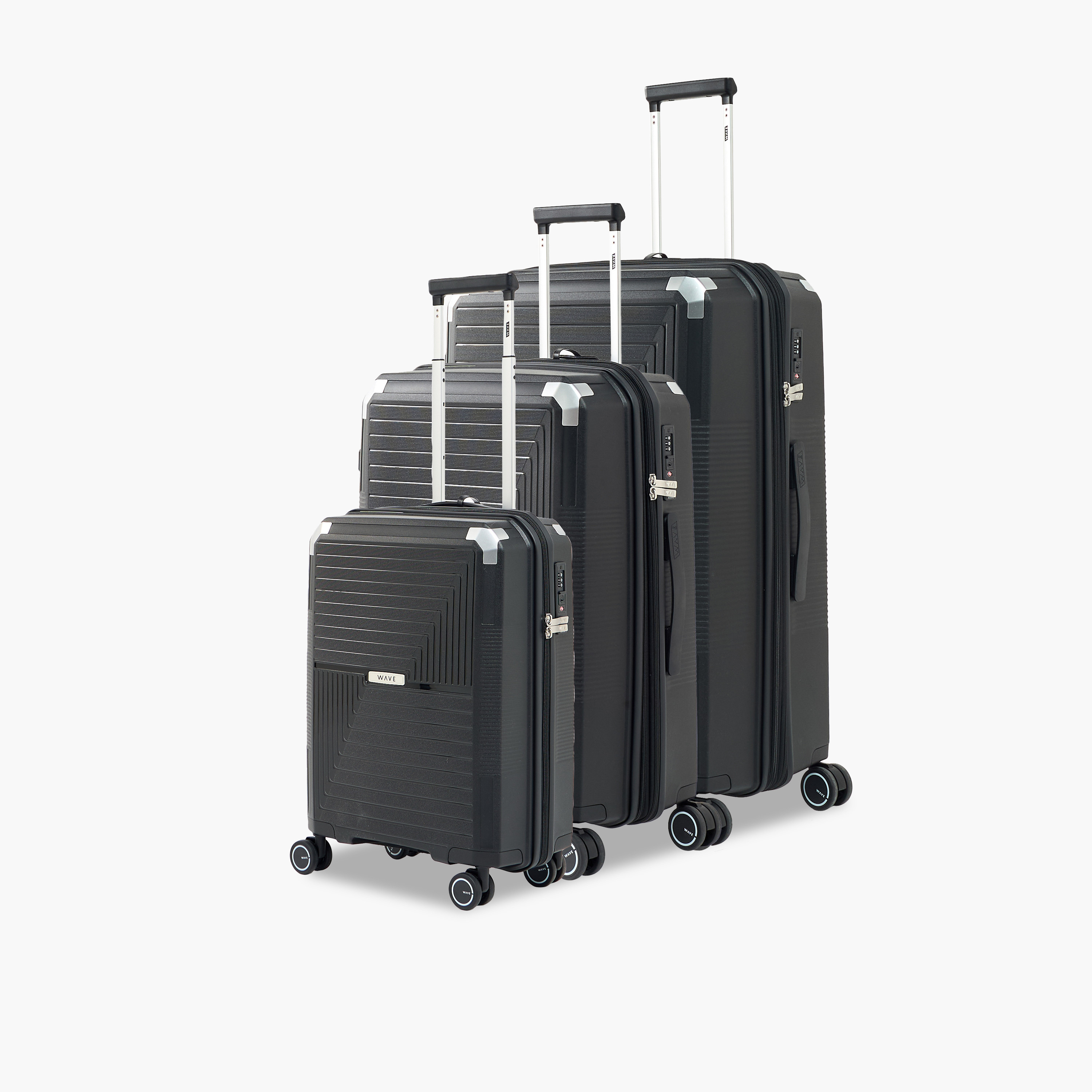 WAVE Textured Hardcase Luggage Trolley with Retractable Handle - 24 inches Check-In Bag-travel-luggagesandbags-luggage-image-10