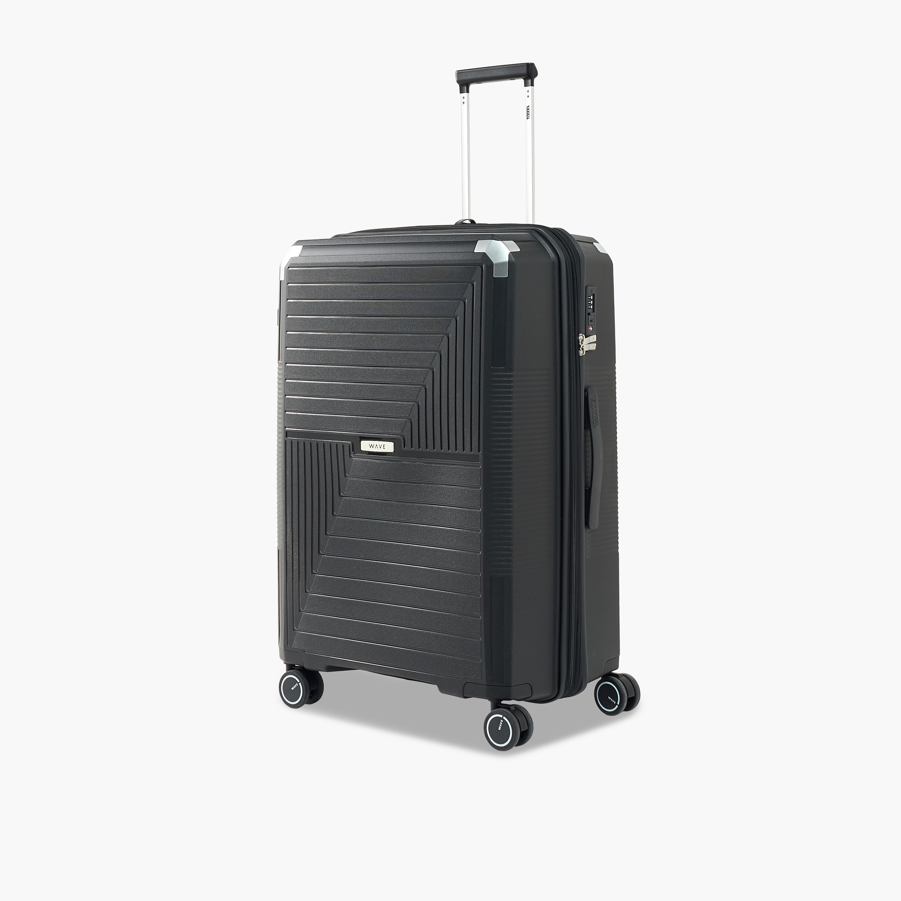 WAVE Textured Hardcase Luggage Trolley with Retractable Handle - 24 inches Check-In Bag-travel-luggagesandbags-luggage-image-12