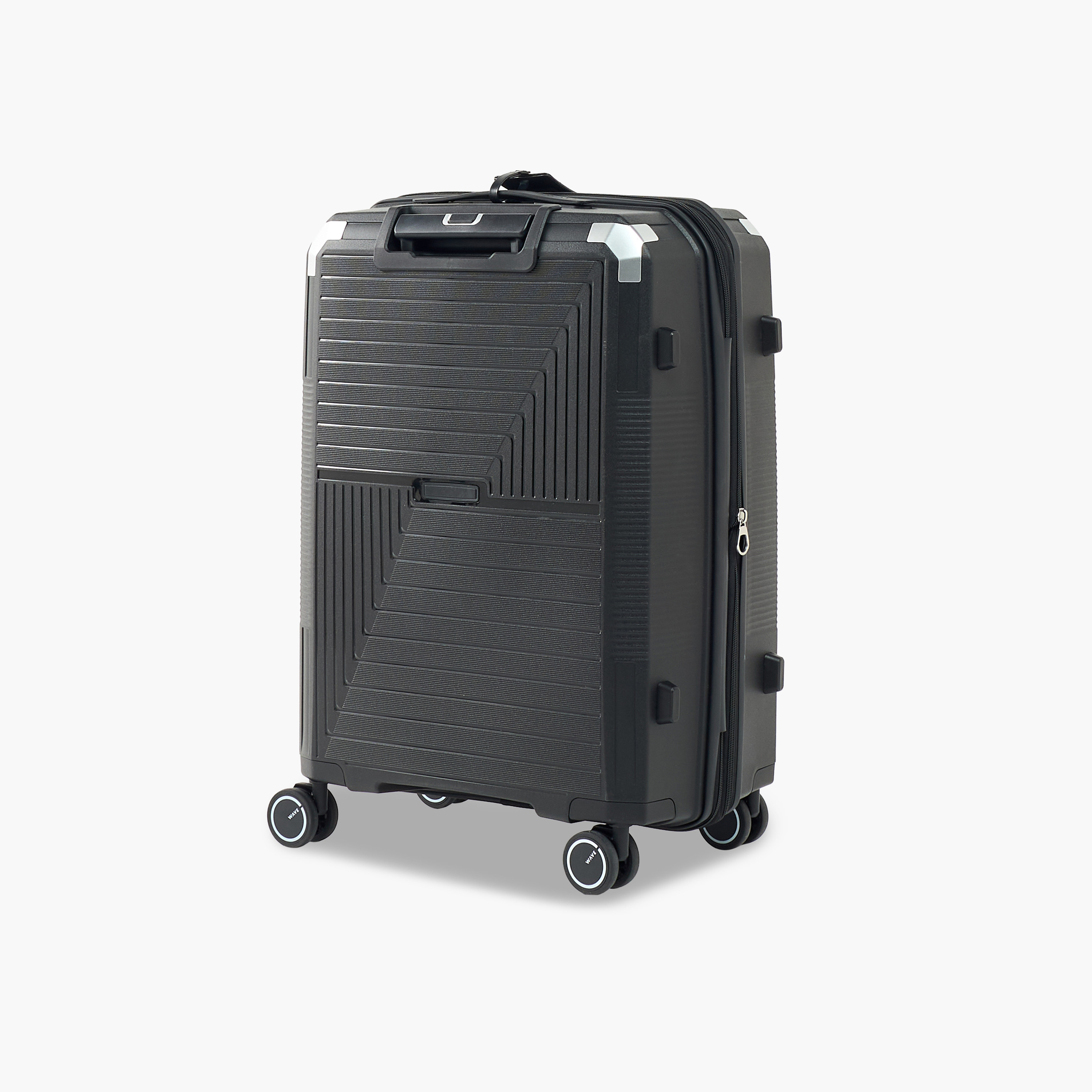 WAVE Textured Hardcase Luggage Trolley with Retractable Handle - 24 inches Check-In Bag-travel-luggagesandbags-luggage-image-3