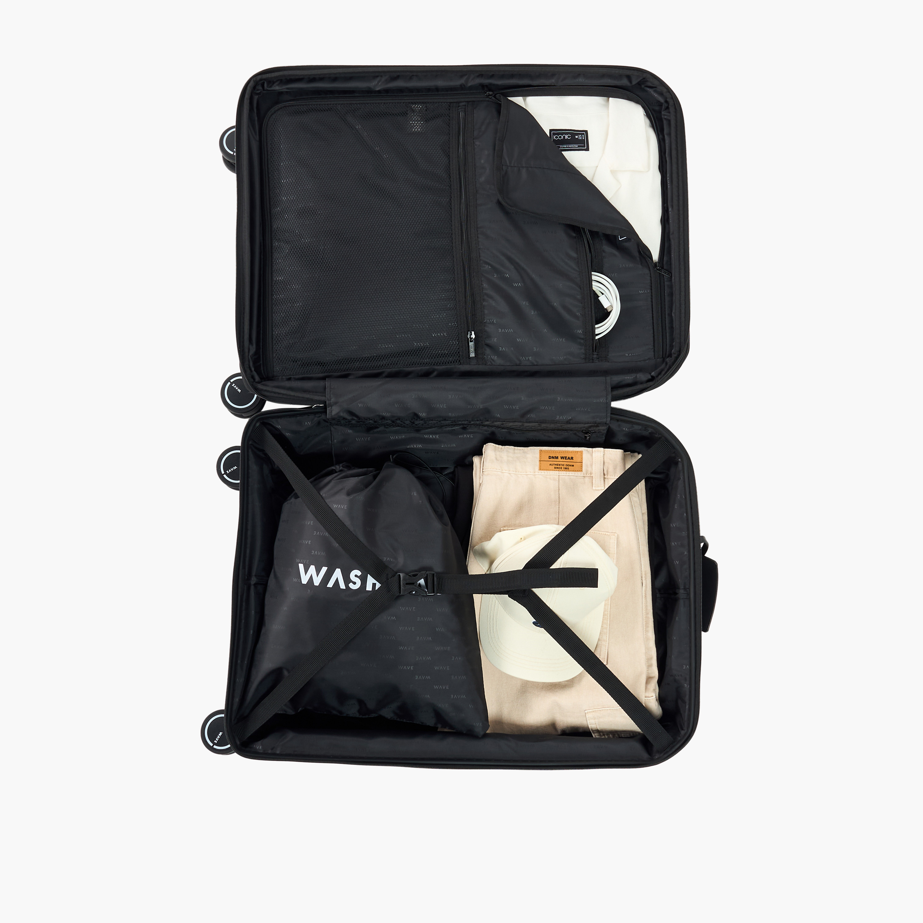 WAVE Textured Hardcase Luggage Trolley with Retractable Handle - 24 inches Check-In Bag-travel-luggagesandbags-luggage-image-8