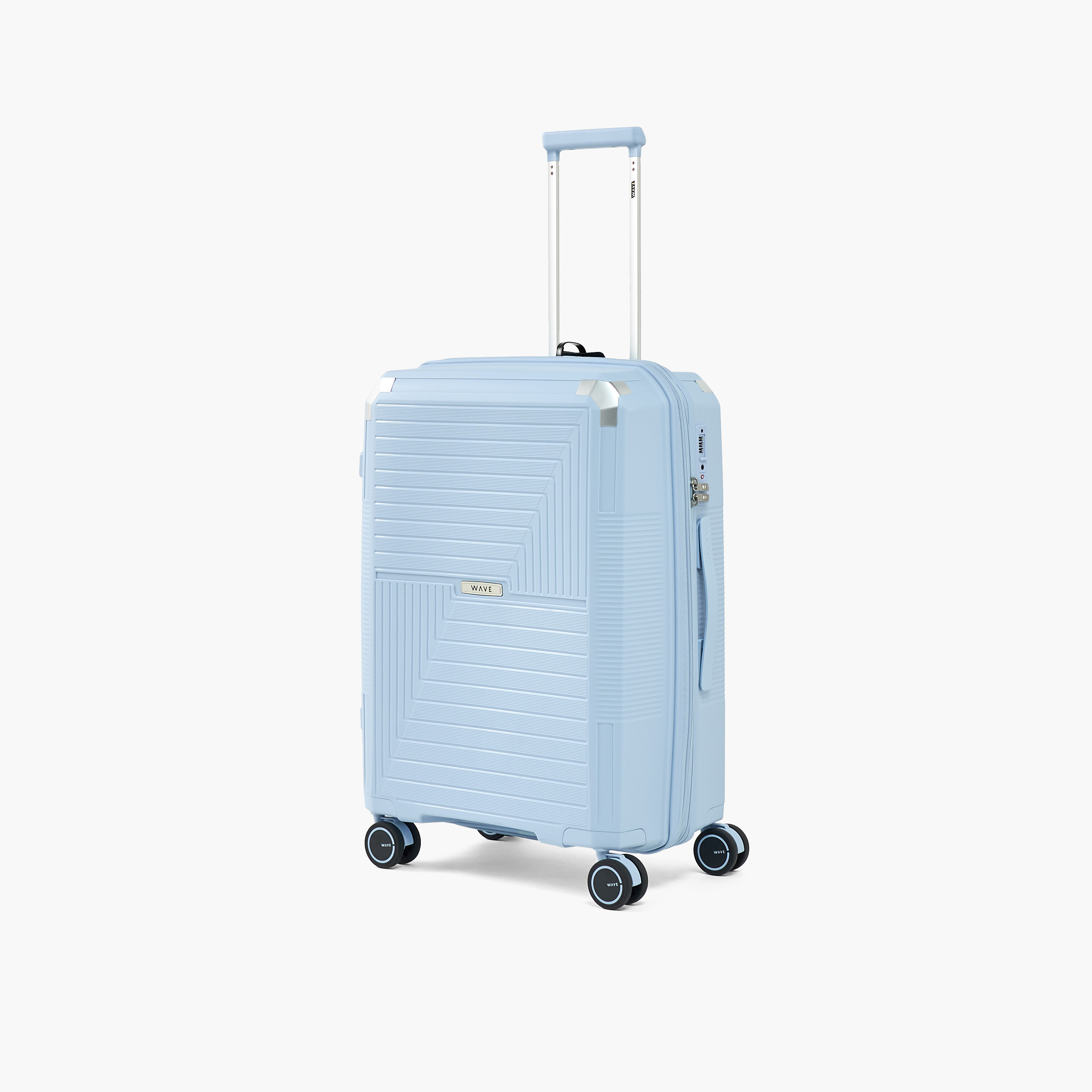 WAVE Textured Hardcase Luggage Trolley with Retractable Handle - 24 inches Check-In Bag-travel-luggagesandbags-luggage-image-1