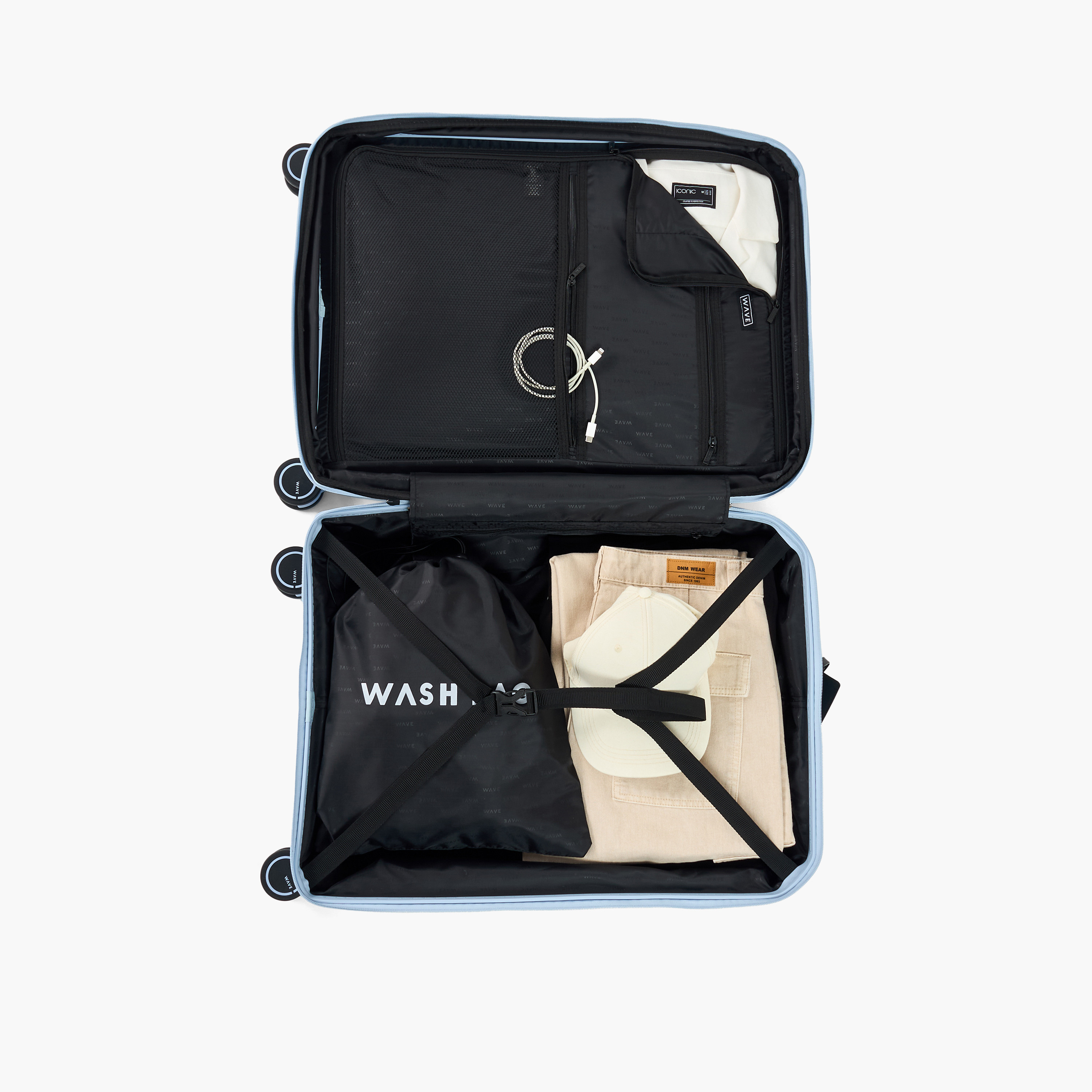 WAVE Textured Hardcase Luggage Trolley with Retractable Handle - 24 inches Check-In Bag-travel-luggagesandbags-luggage-image-8