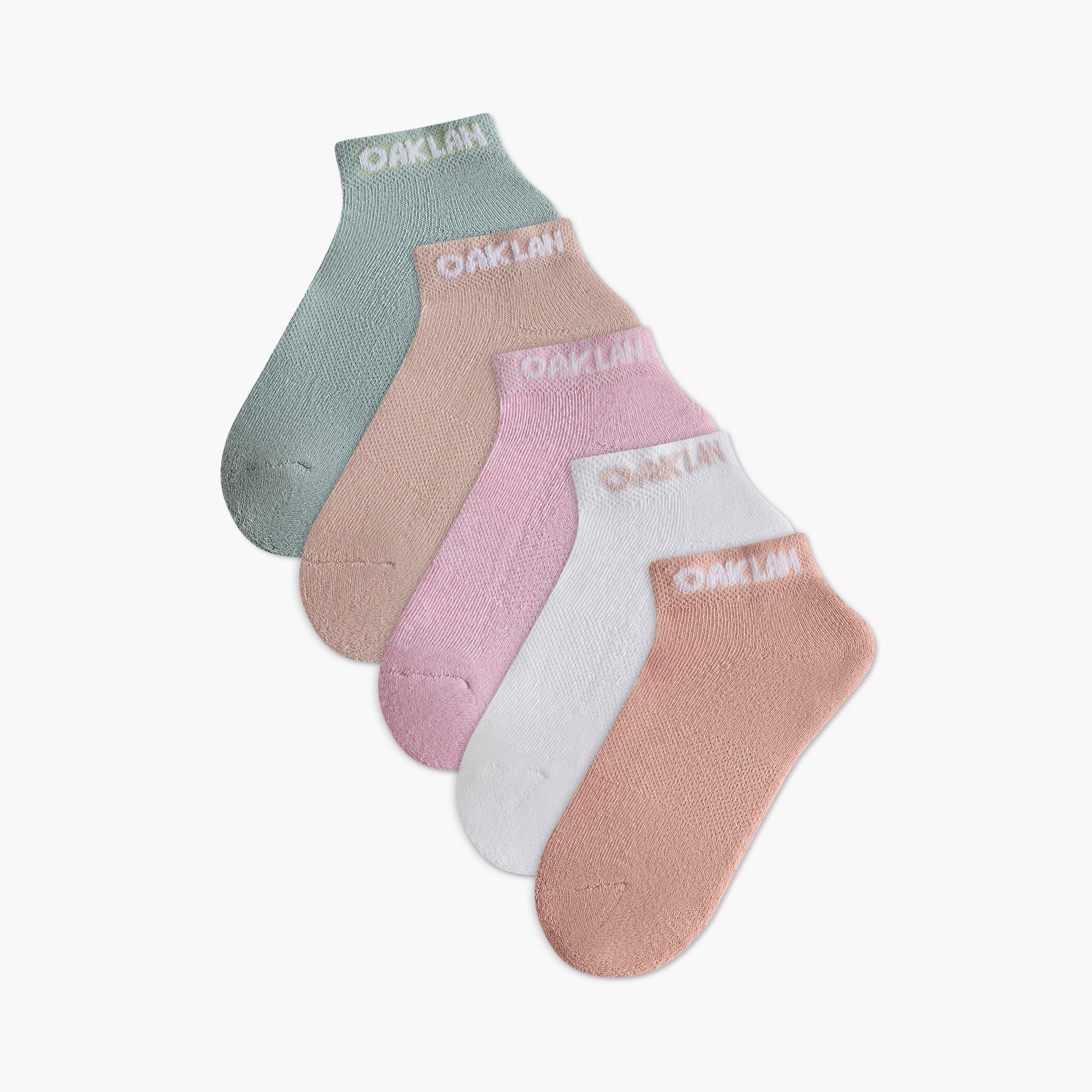Oaklan by Shoexpress Printed Ankle Length Cushioned Sports Socks - Set of 5-girls-accessories-socks-image-1