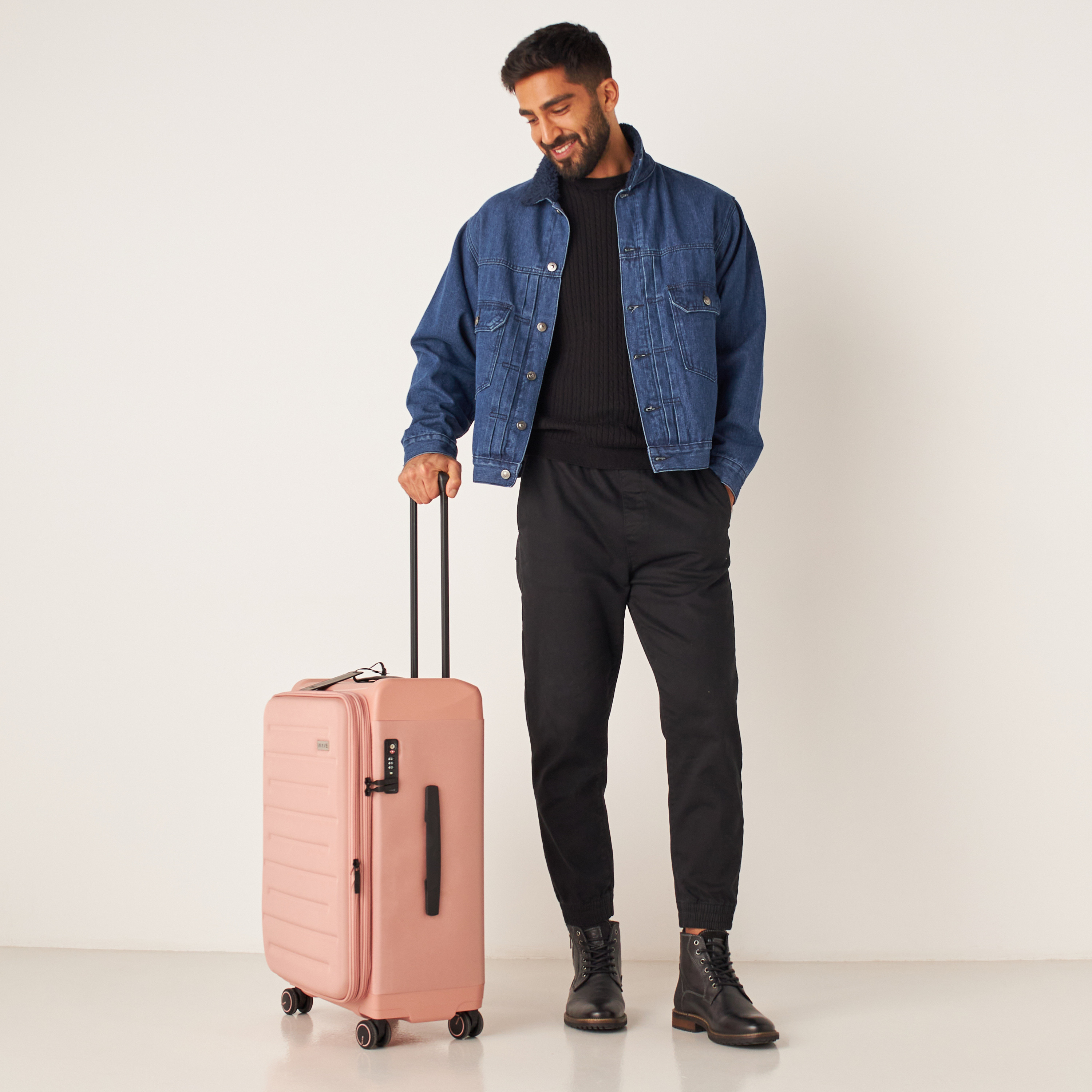 شنطة سفر ترولي ناعمة بارزة الملمس بمقبض قابل للسحب من ويف - شنطة شحن 24 بوصة -travel-luggagesandbags-luggage-image-1