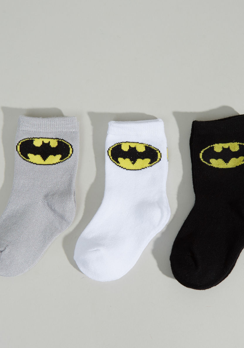Batman Printed Socks - Set of 3-Socks-image-0
