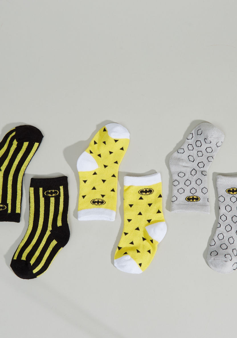 Batman Printed Socks - Set of 3-Socks-image-1