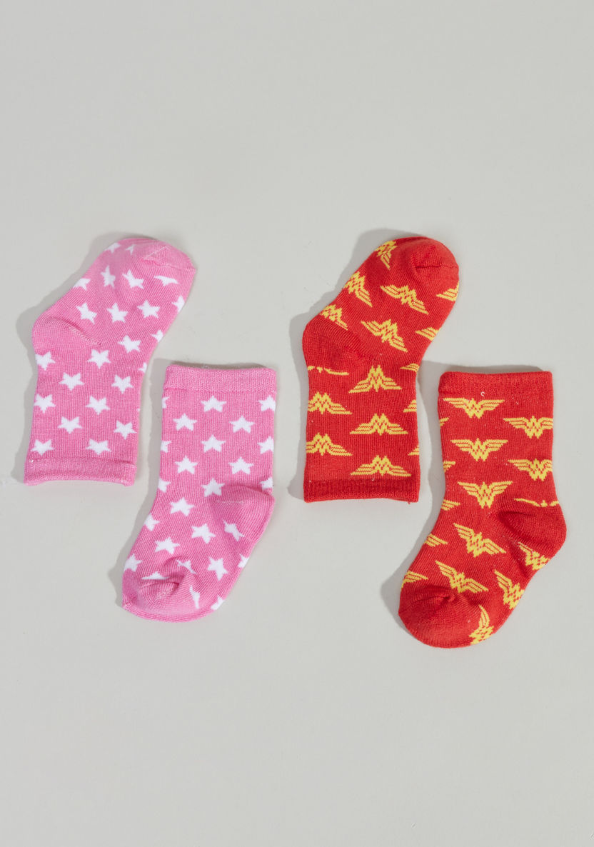 Wonder Woman Printed Socks - Set of 2-Socks-image-1