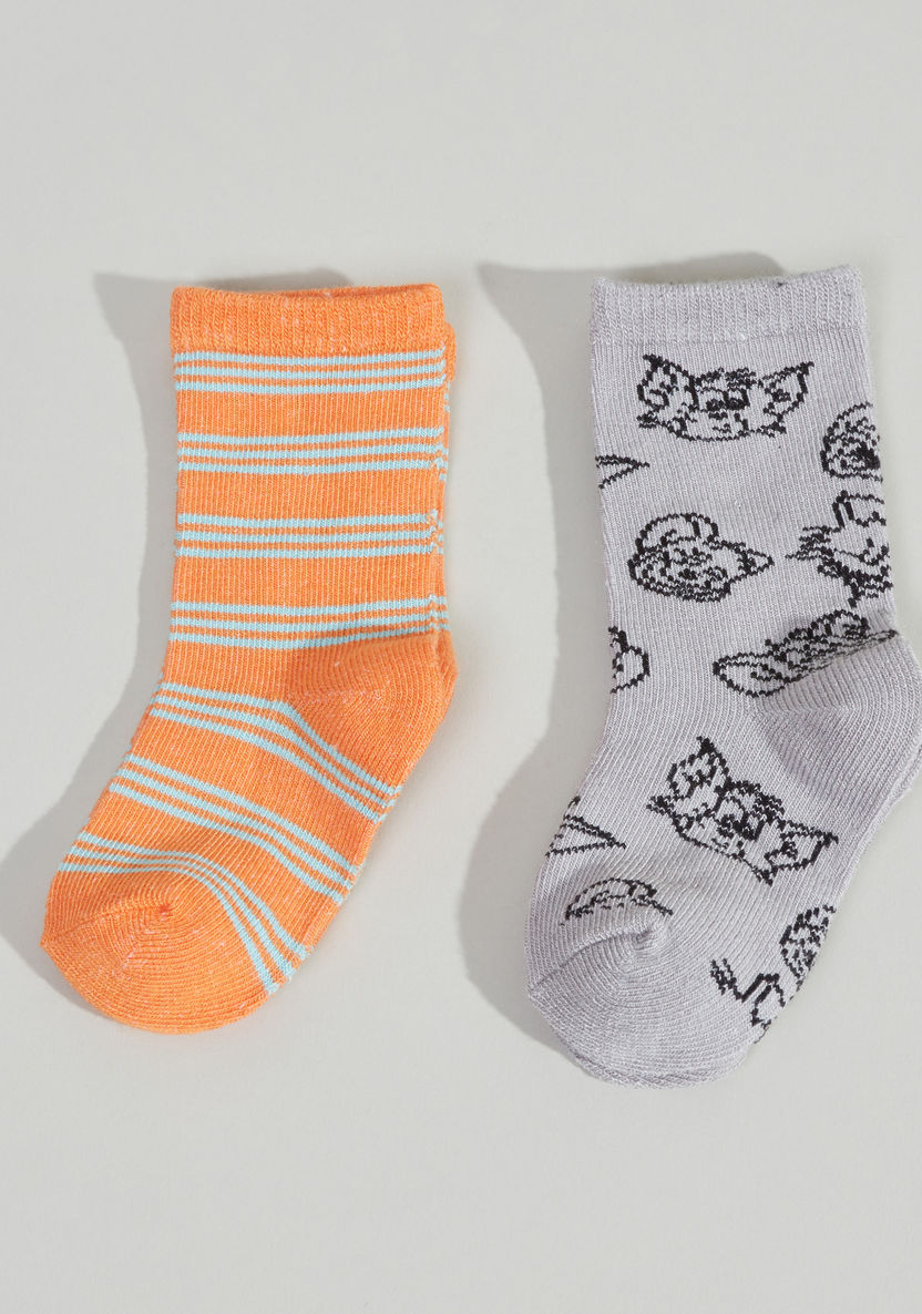 Tom and Jerry Printed Organic Socks - Set of 2-Socks-image-0