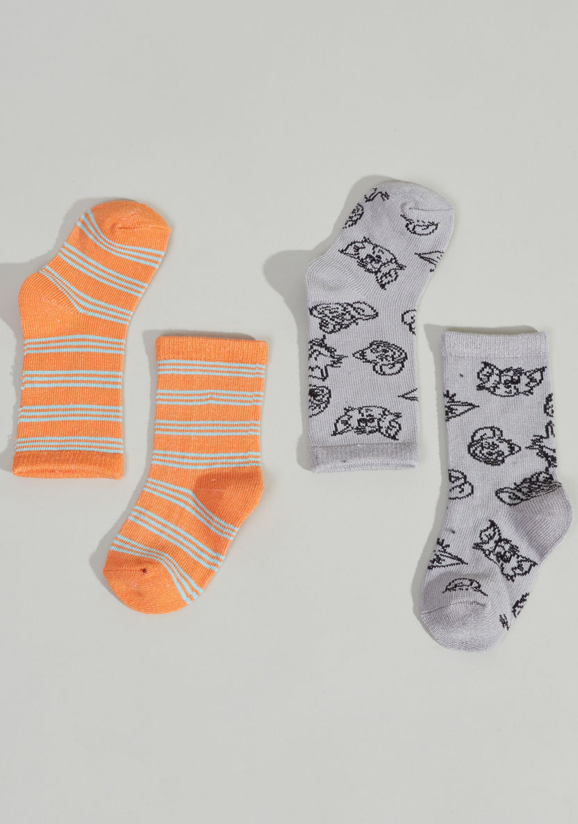 Tom and Jerry Printed Organic Socks - Set of 2-Socks-image-1