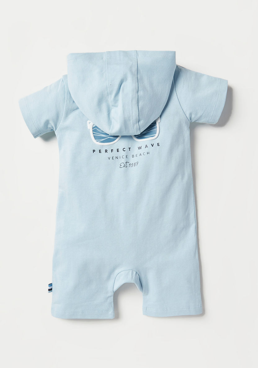 Juniors Surfer Print Short Sleeves Romper with Hood and Zip Closure-Rompers%2C Dungarees and Jumpsuits-image-3