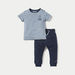 Juniors Striped Short Sleeves T-shirt and Pyjama Set-Pyjama Sets-thumbnail-0