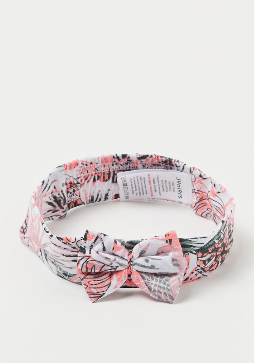 Juniors Printed Headband with Bow-Hair Accessories-image-1