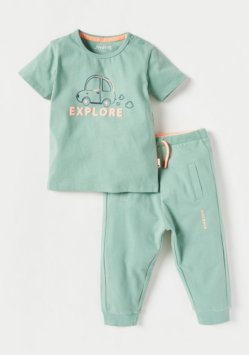 Juniors Printed T-shirt and Pyjama Set-Pyjama Sets-image-0